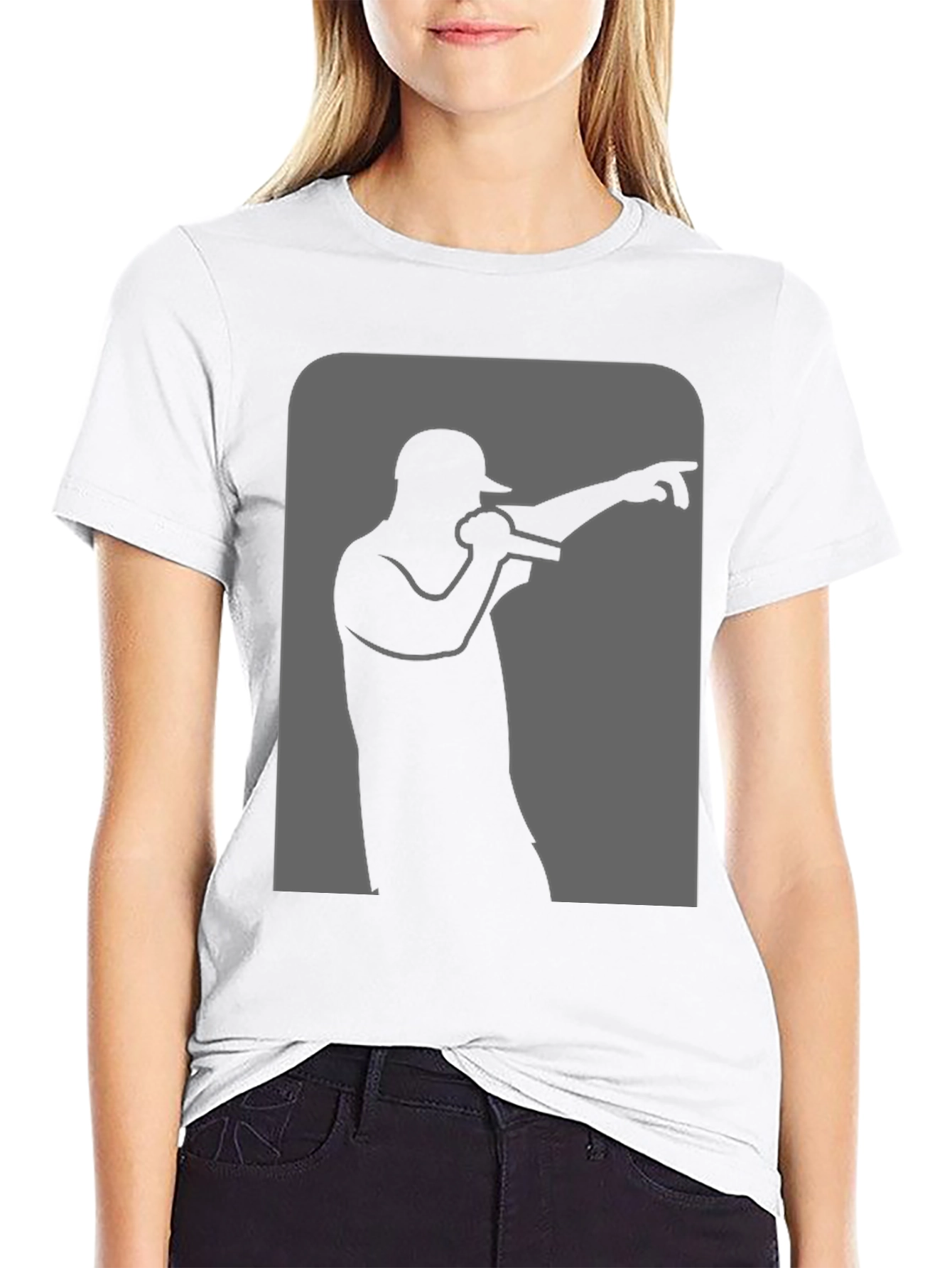 Black Rapper Silhouette Graphic Black T-Shirt view 9