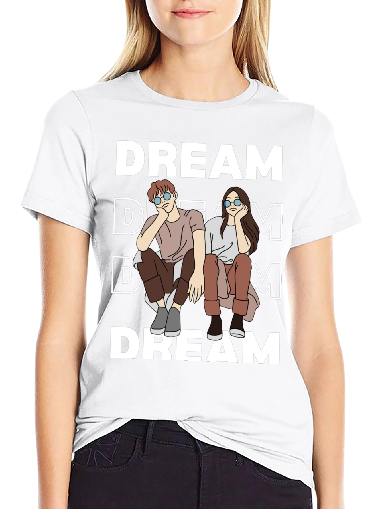 Black Dream Couple Graphic T-Shirt - Casual Unisex Tee view 9