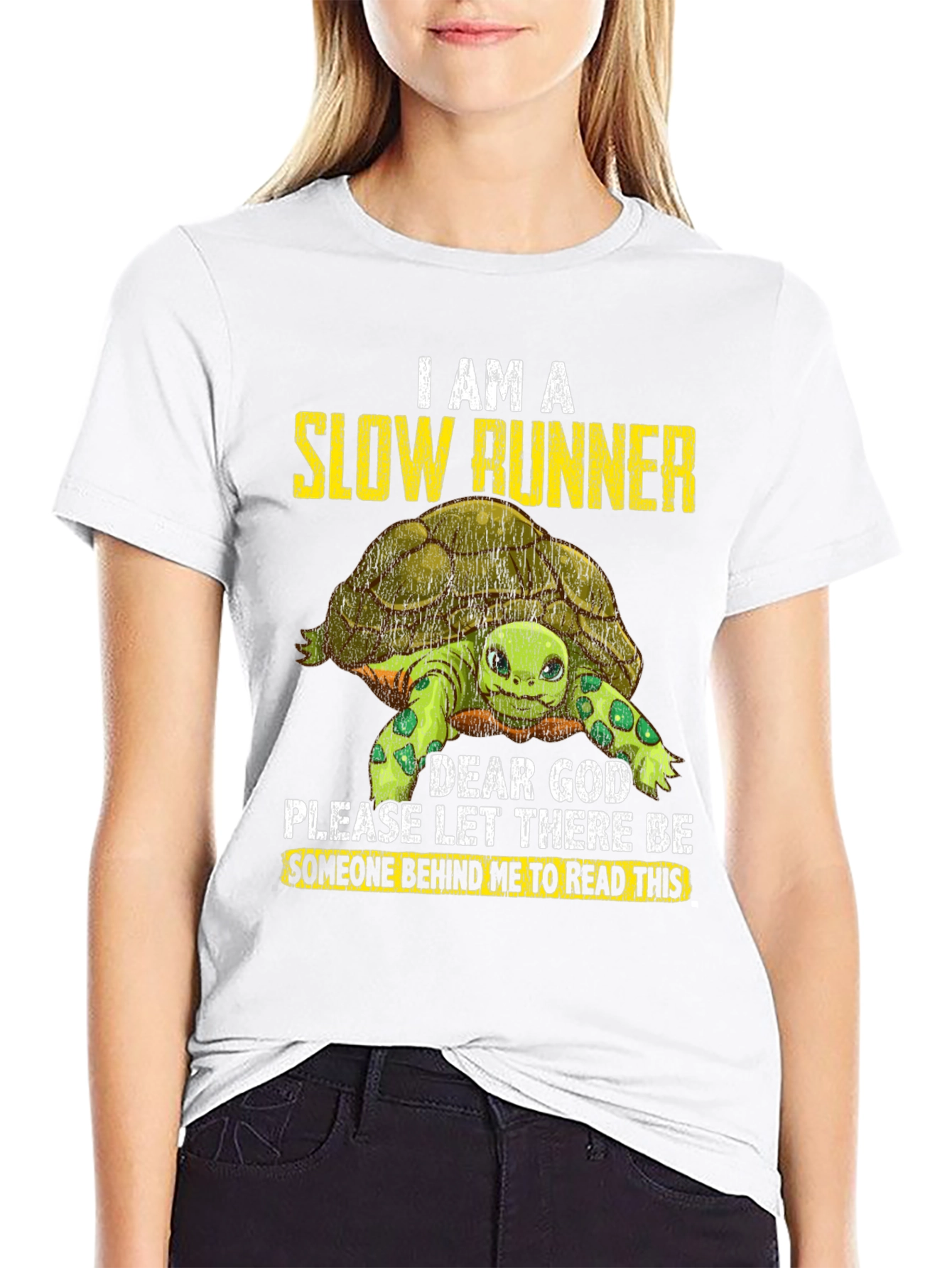 Black Slow Runner Turtle Graphic T-Shirt view 9