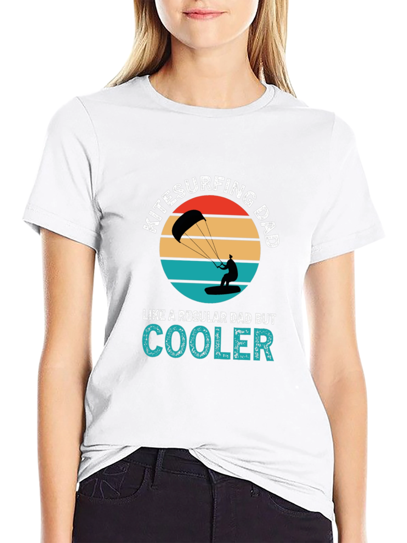 Black Kitesurfing Dad T-Shirt - Cooler Than Regular! view 9