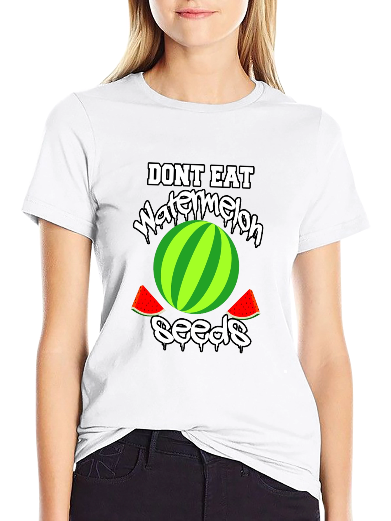 Black Don't Eat Watermelon Seeds Graphic Tee view 9