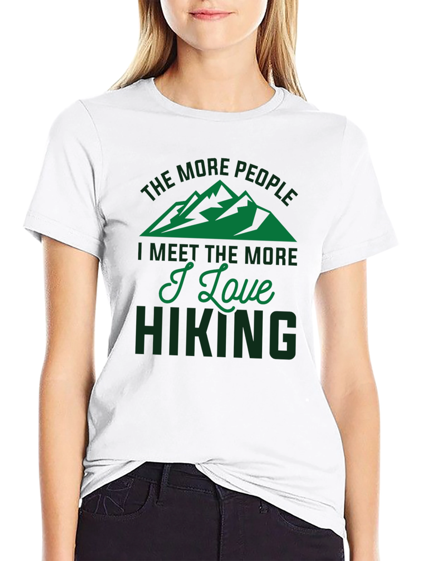 Black Hiking Lover T-Shirt - The More People I Meet view 9