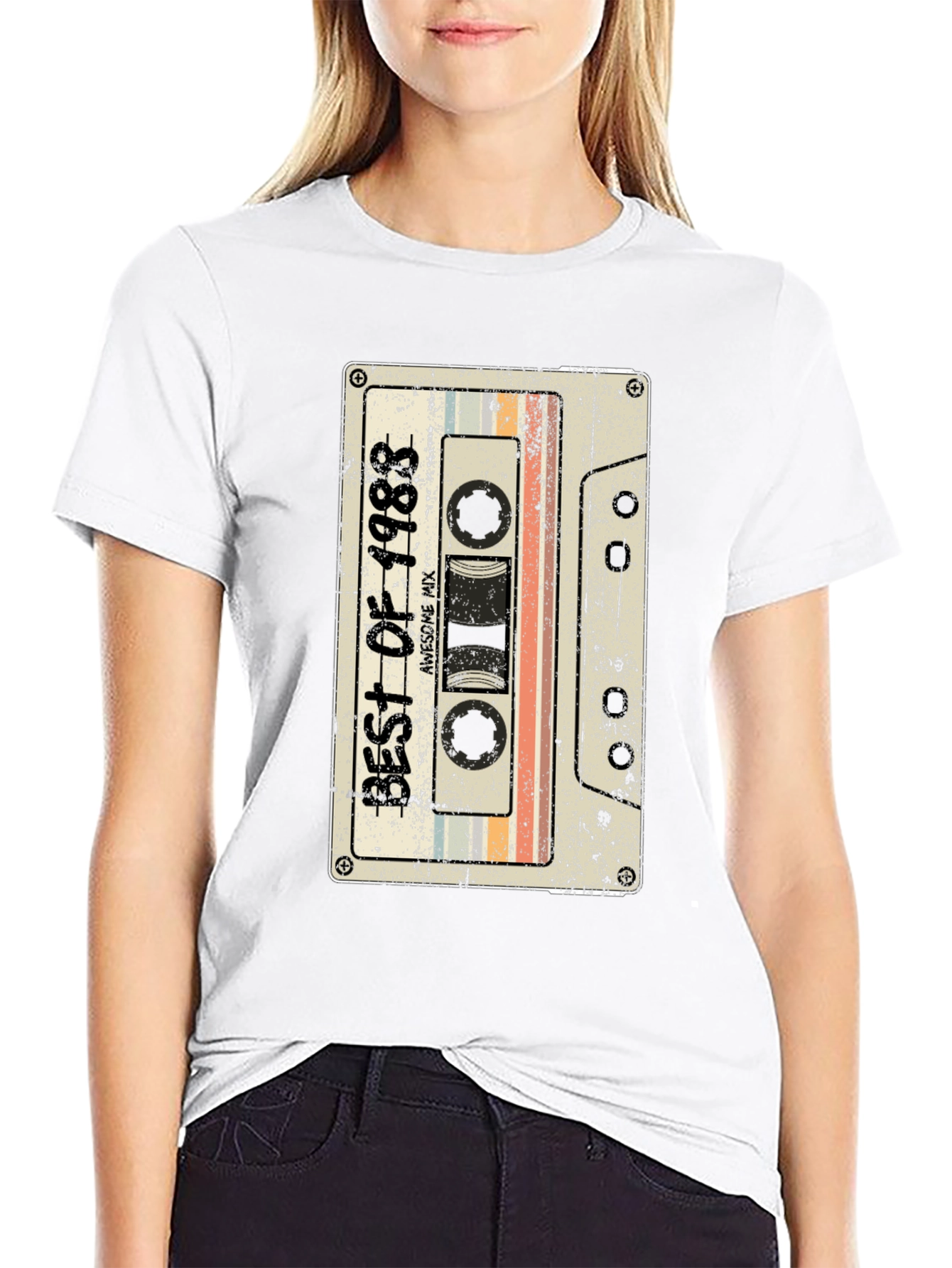 Black Best of 1988 Cassette Tape T-Shirt - Retro Birthday Gift view 9
