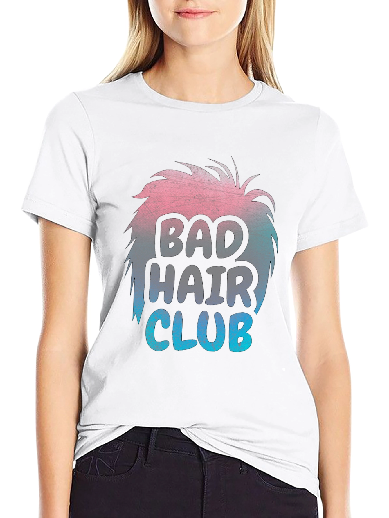 Black Bad Hair Club T-Shirt Funny Hairstyle Tee view 9