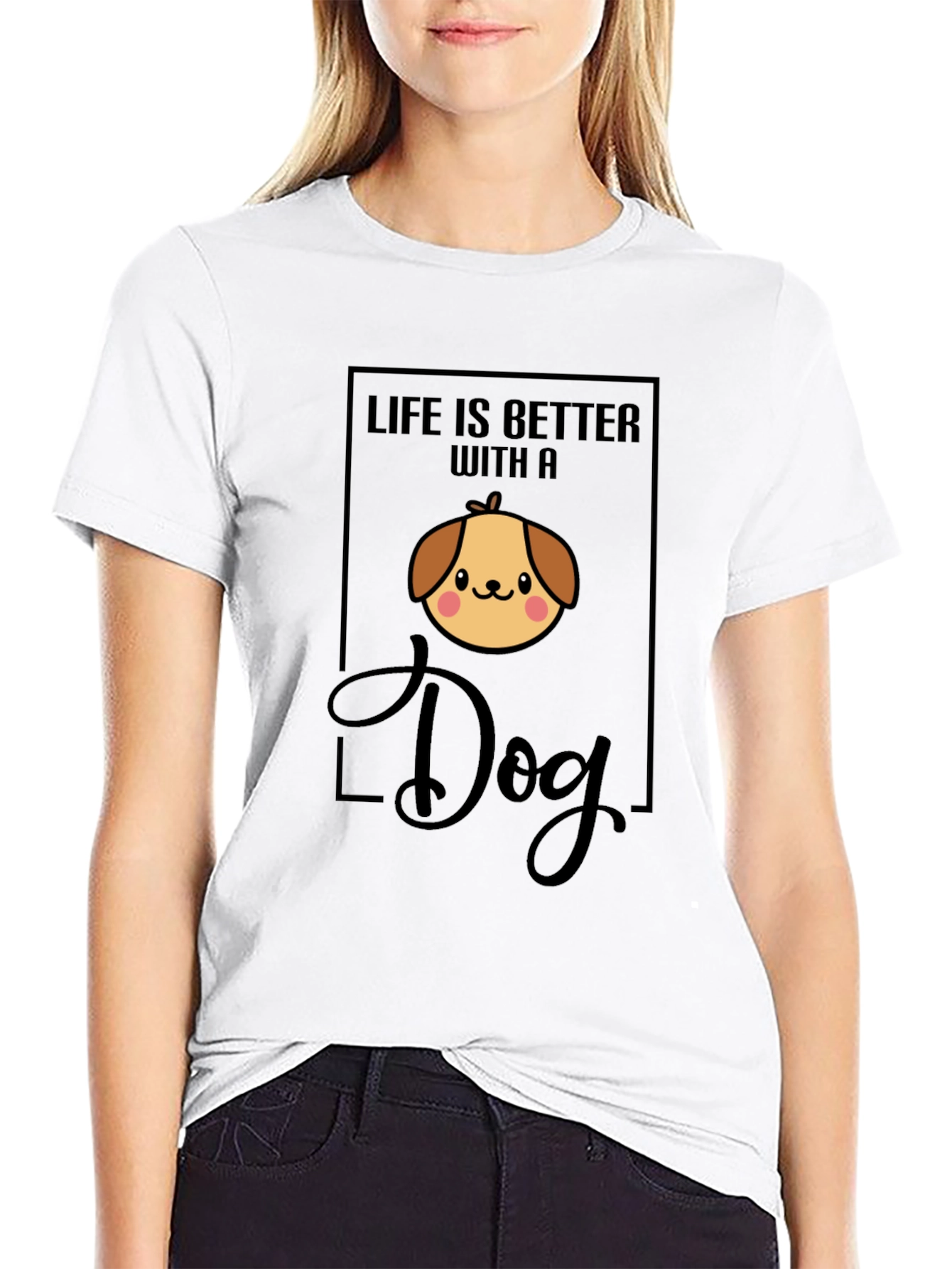 Black Life is Better with a Dog Black T-Shirt view 9