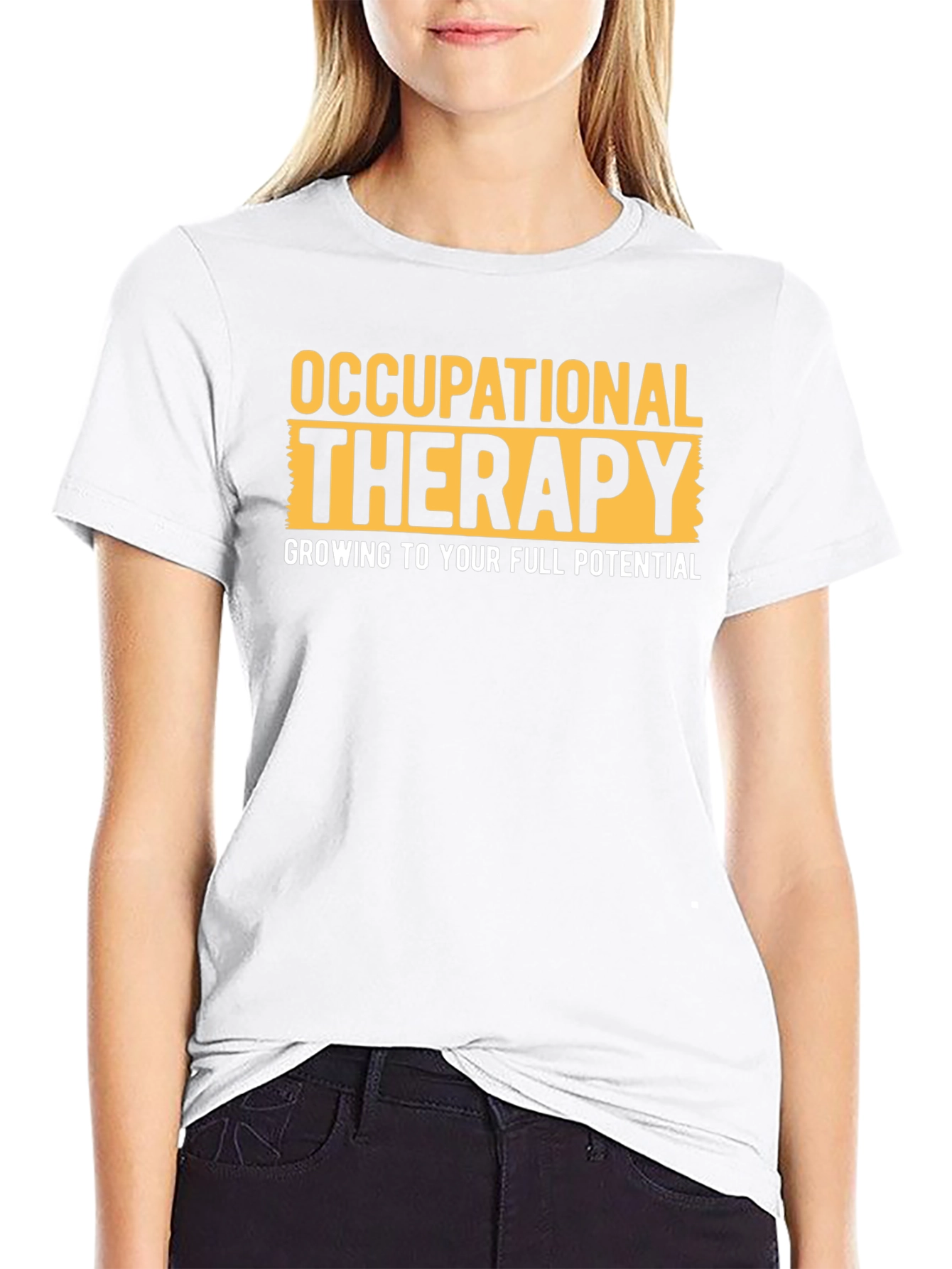 Black Occupational Therapy T-Shirt - Growing to Full Potential view 9