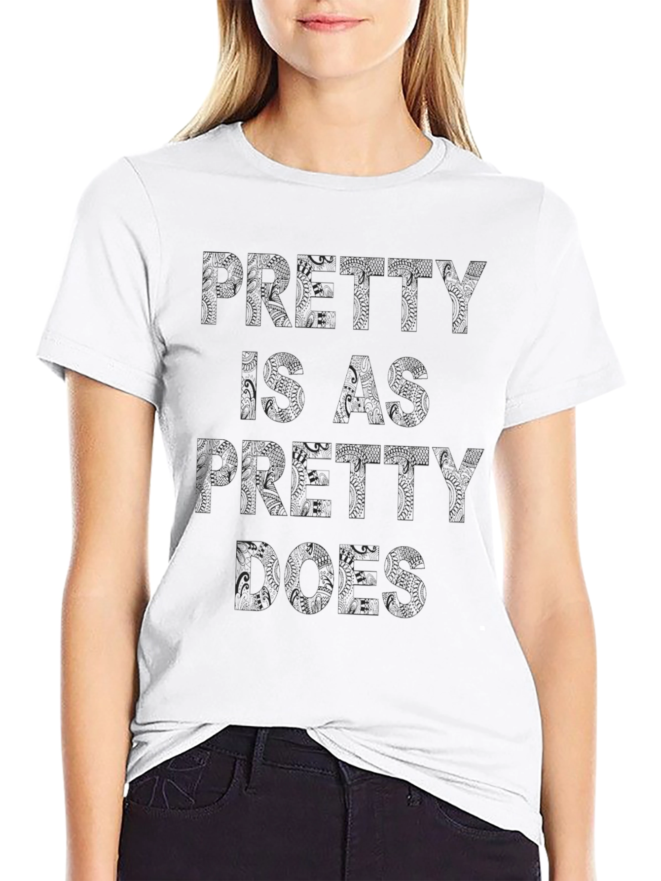 Black Pretty Like Pretty Roses Black T-Shirt view 9