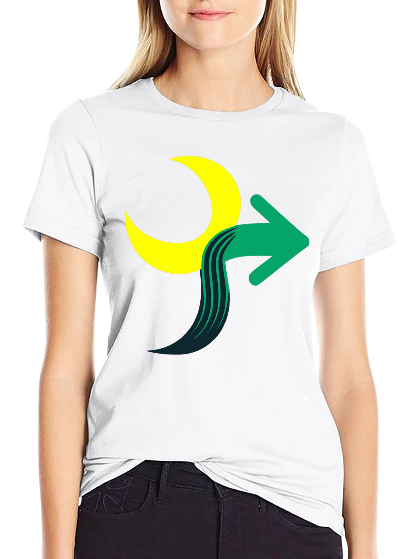 Black Moon Arrow Graphic Tee - Stylish Cotton Blend Shirt view 9
