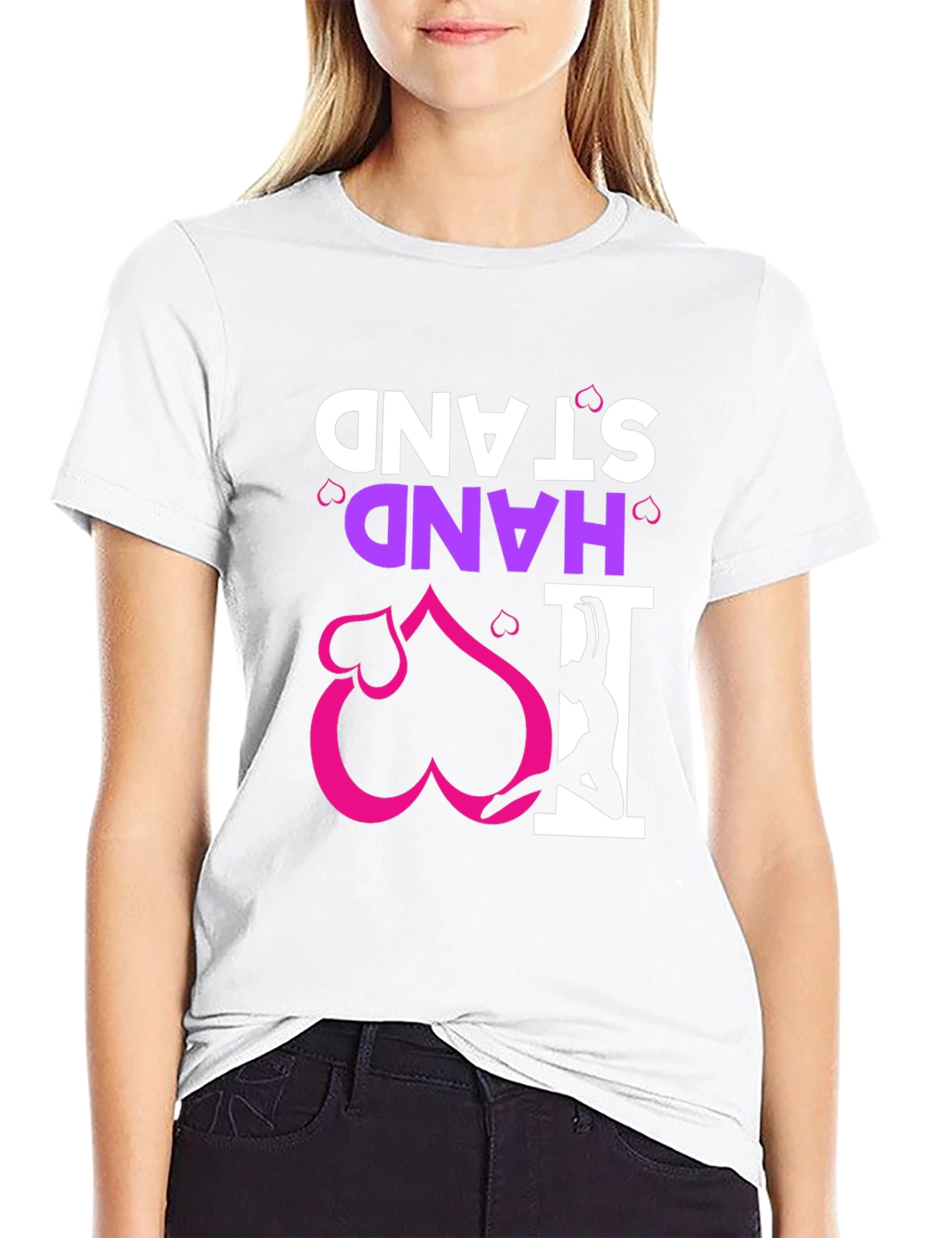 Black I Heart Handstand Black T-Shirt view 9