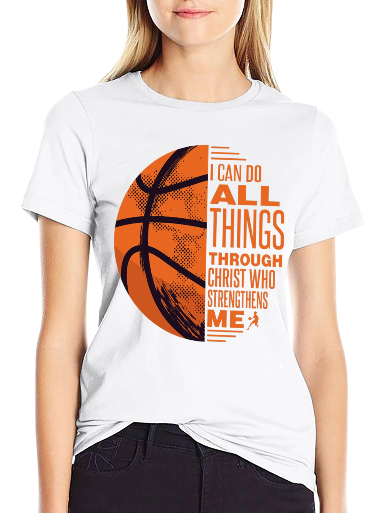 Black Basketball Christian T-Shirt: I Can Do All Things view 9