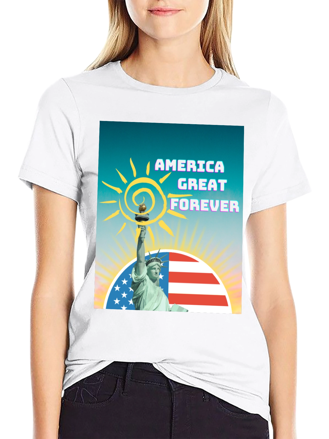Black America Great Forever Graphic Tee view 9