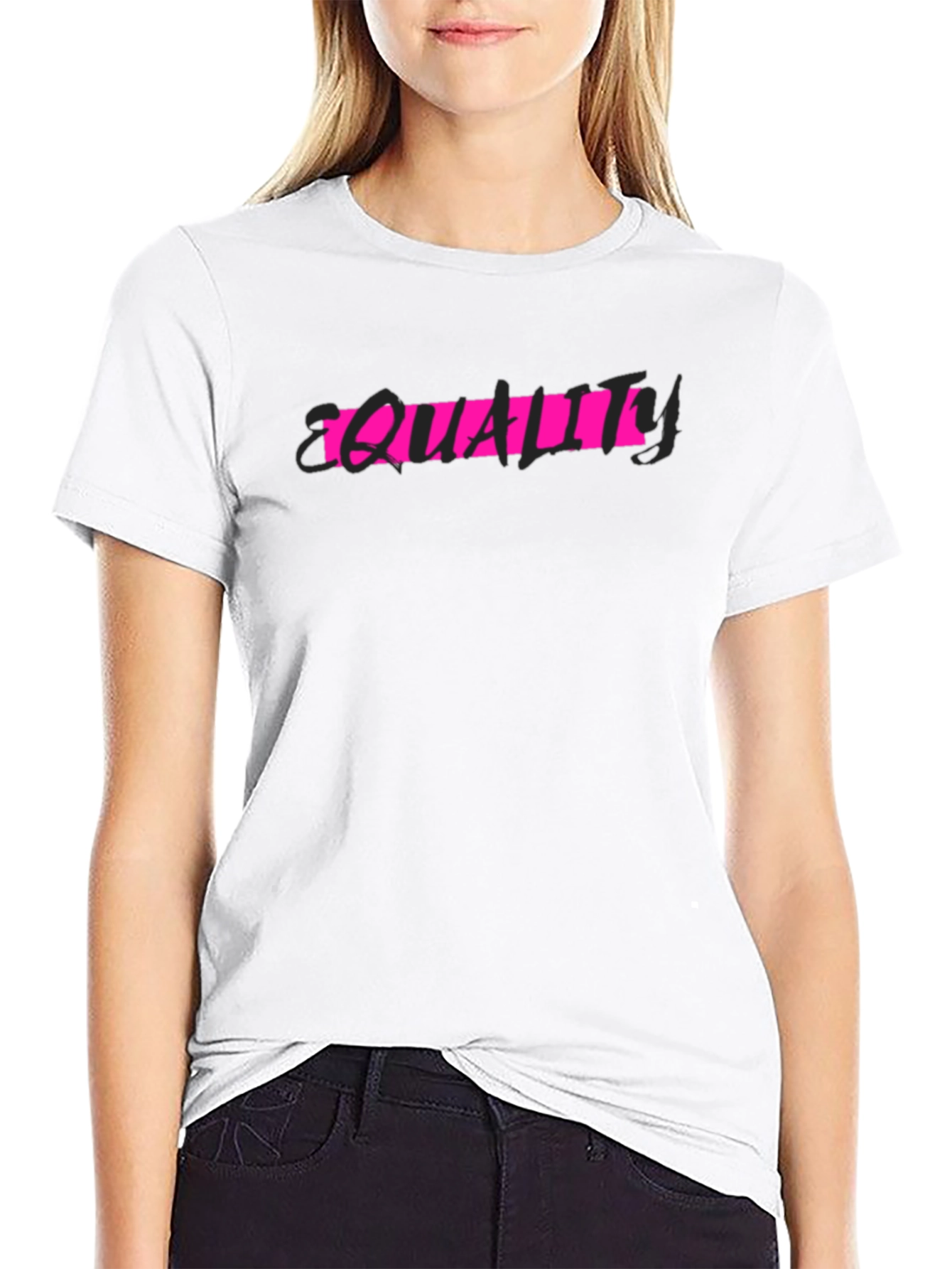 Black Equality Graphic Print Tee - Black view 9