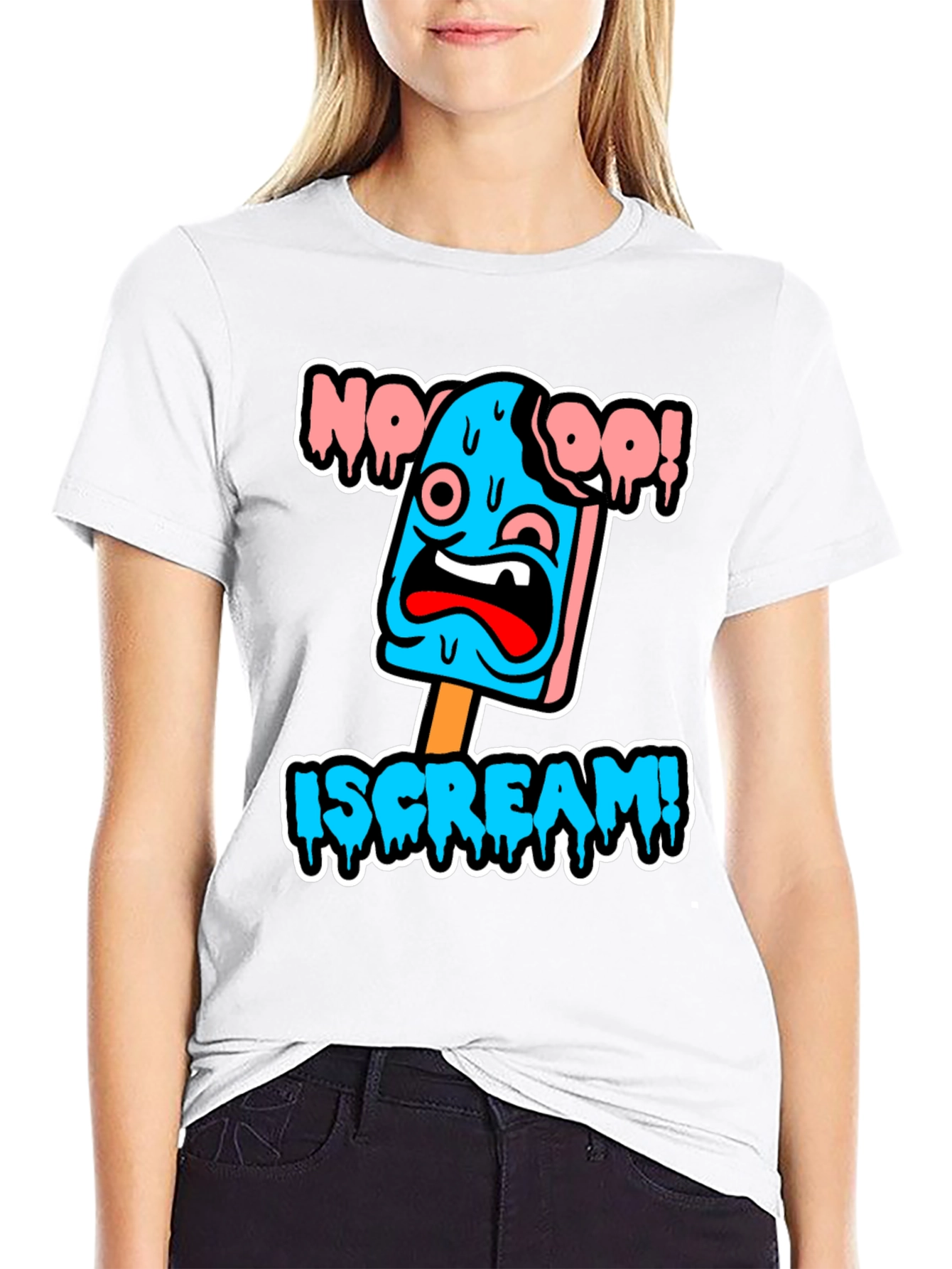 Black Ice Cream Horror T-Shirt - Funny Graphic Tee view 9
