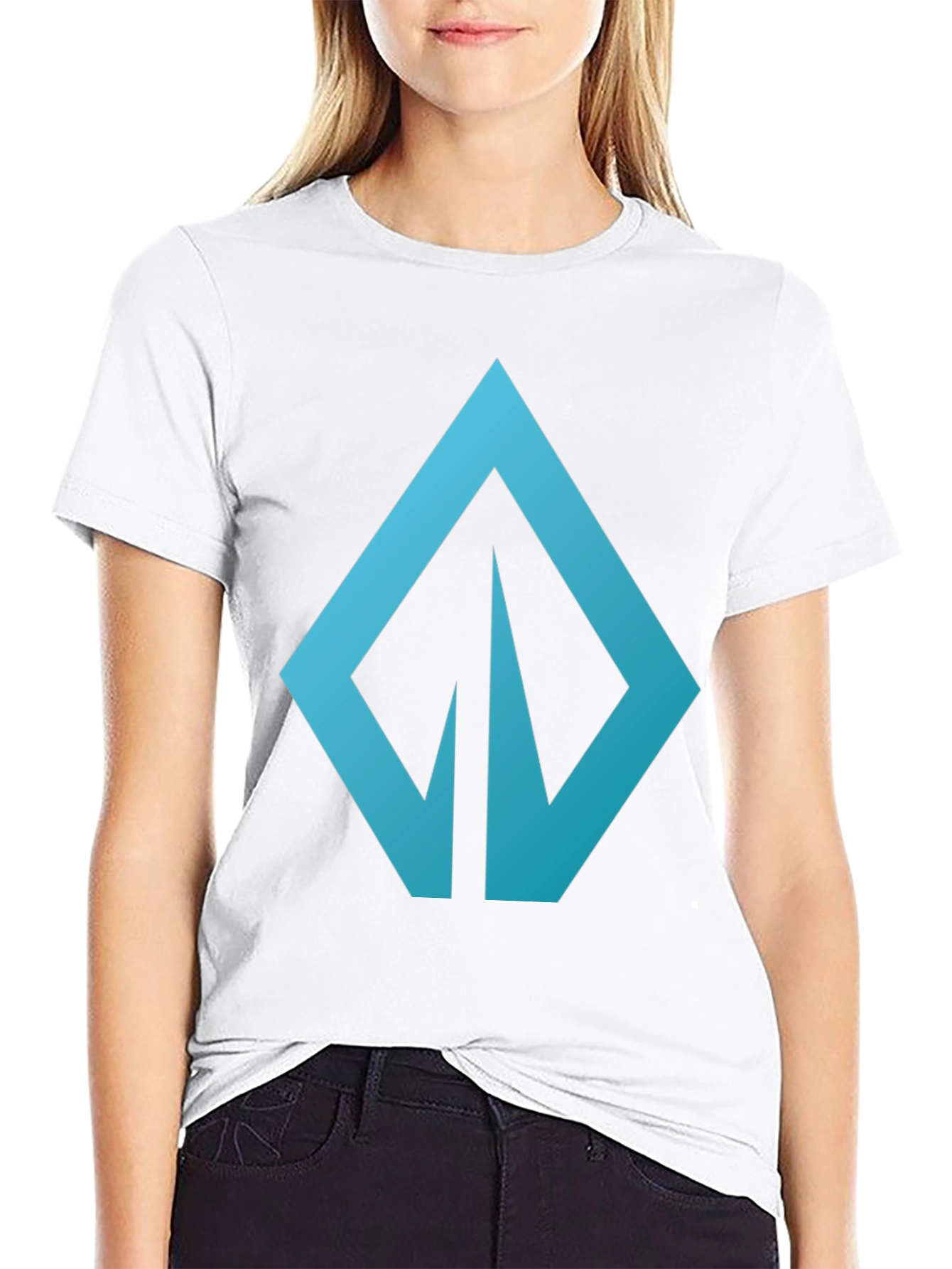 Black Modern Blue Logo Graphic Tee - Casual Style view 9