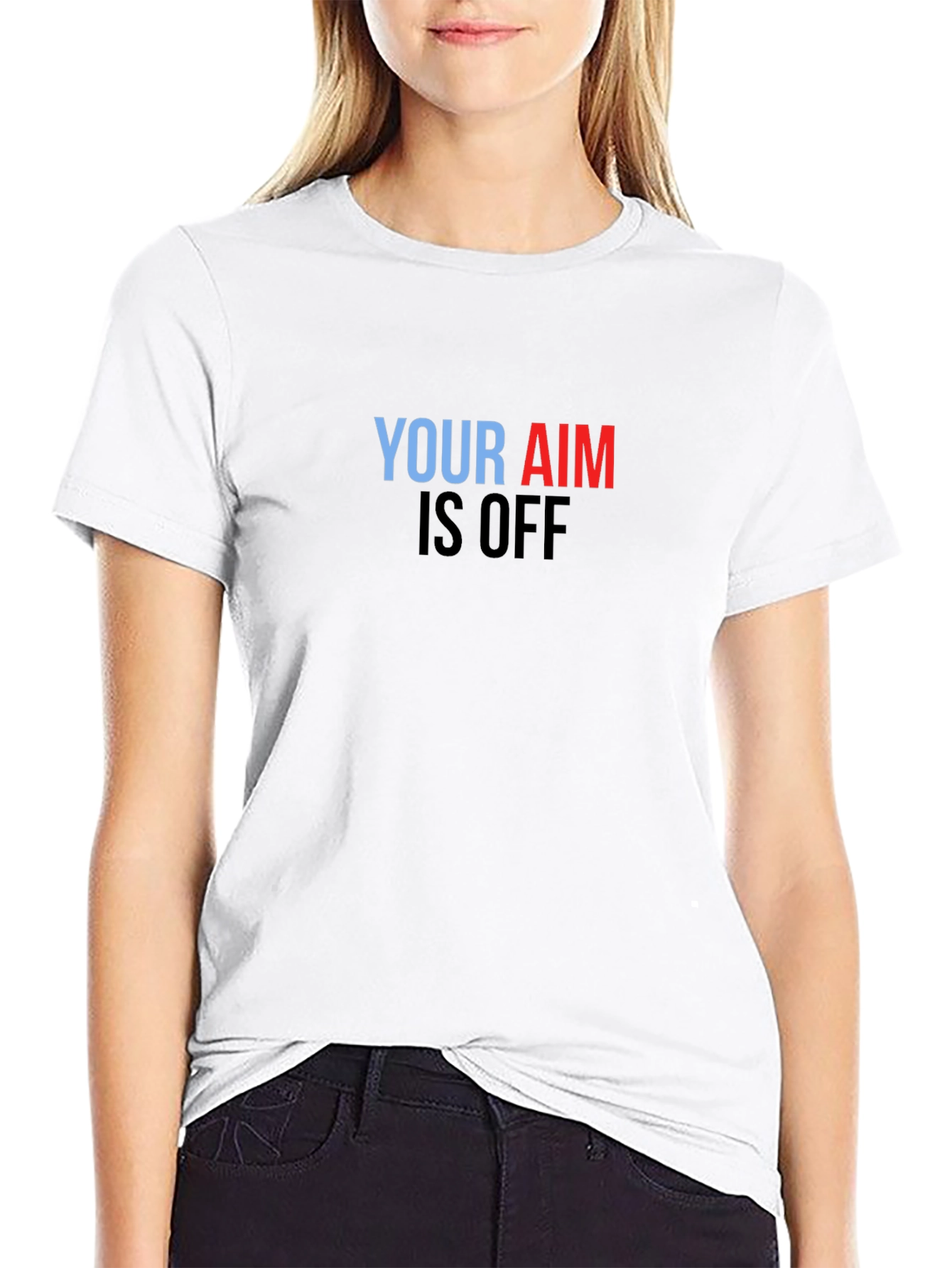 Black Your Aim Is Off Graphic Tee - Black Cotton Shirt view 9