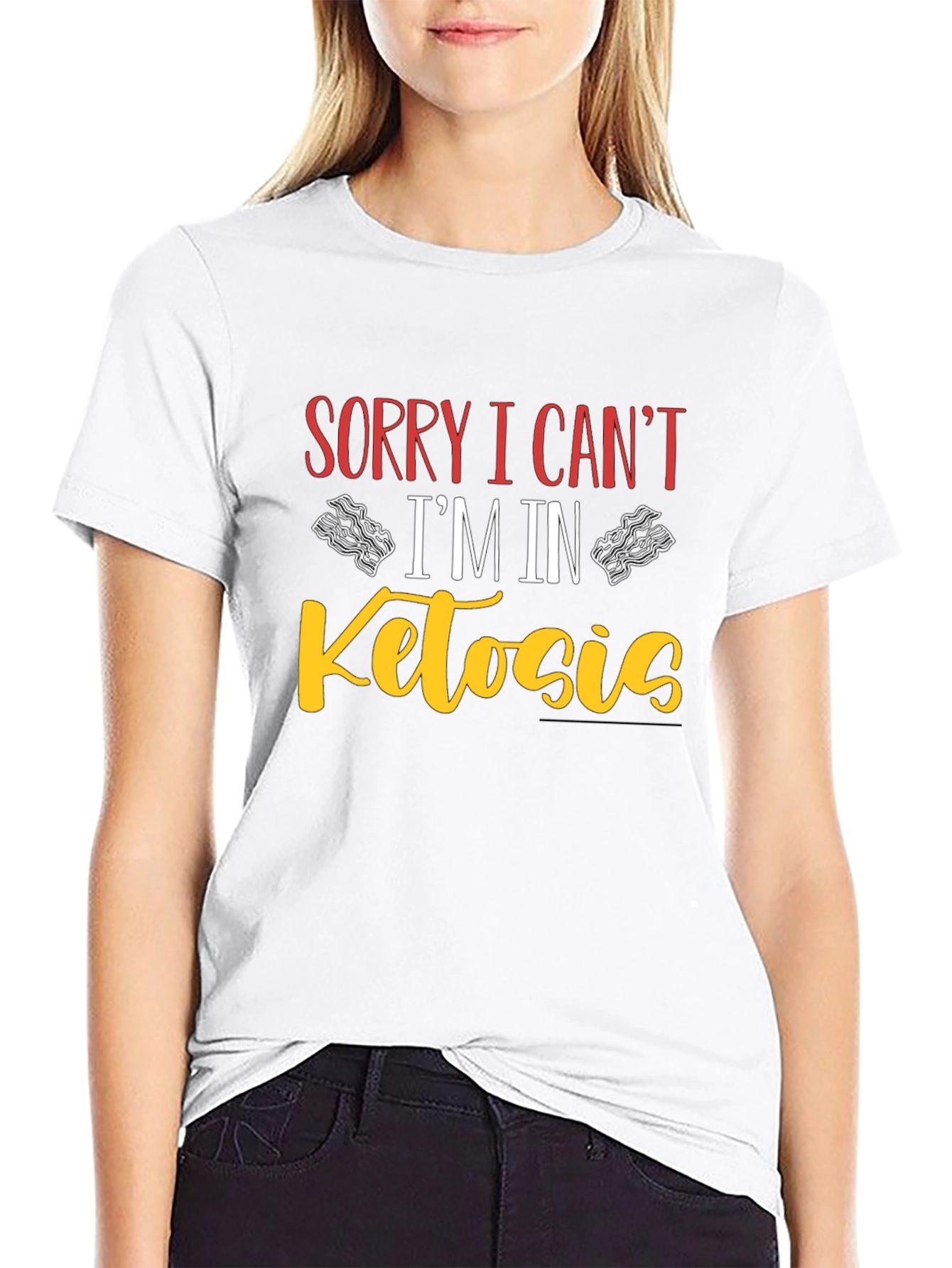 Black Sorry I Can't I'm In Ketosis Black T-Shirt view 9
