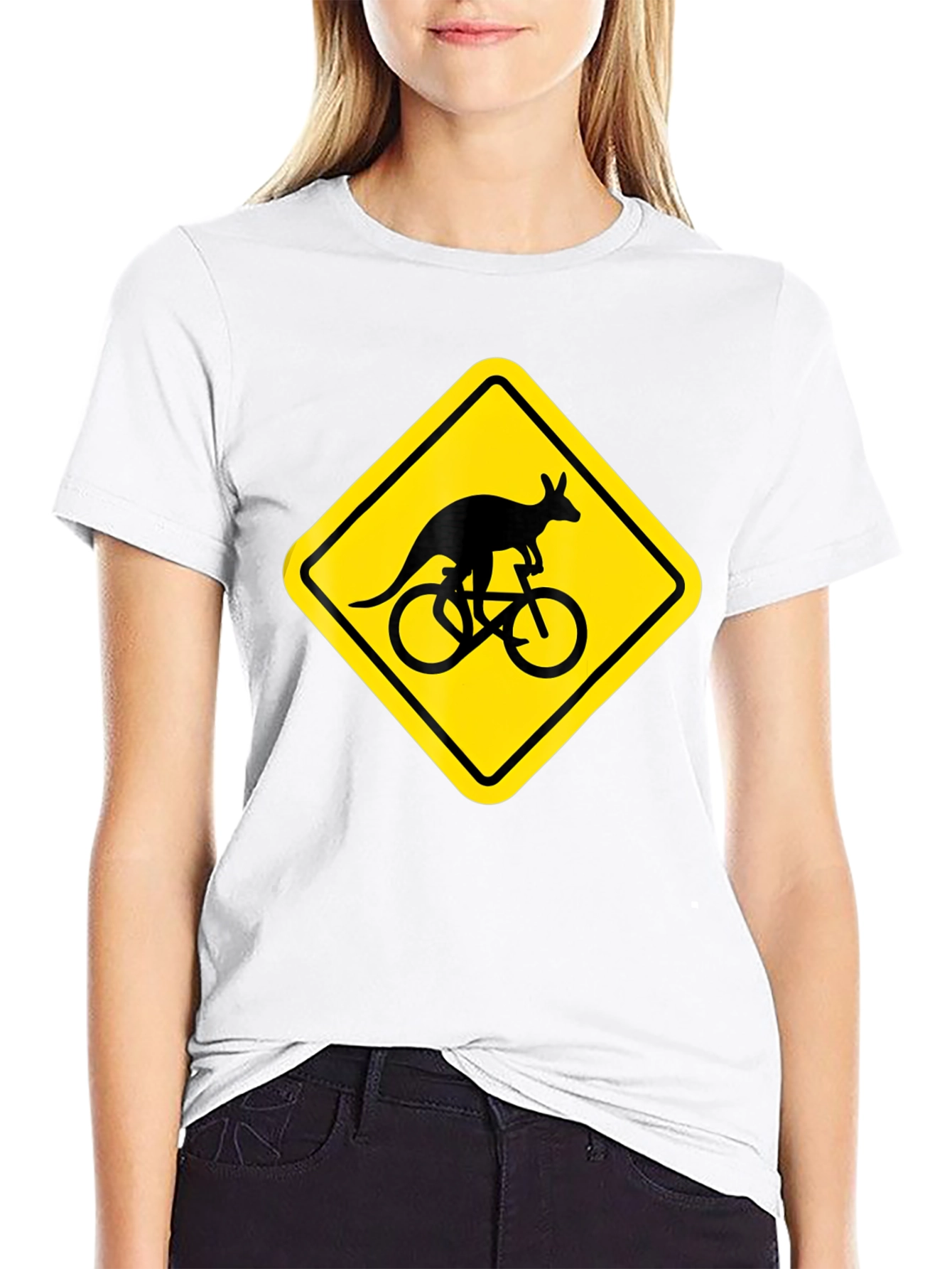 Black Kangaroo Cycling T-Shirt - Novelty Graphic Tee view 9