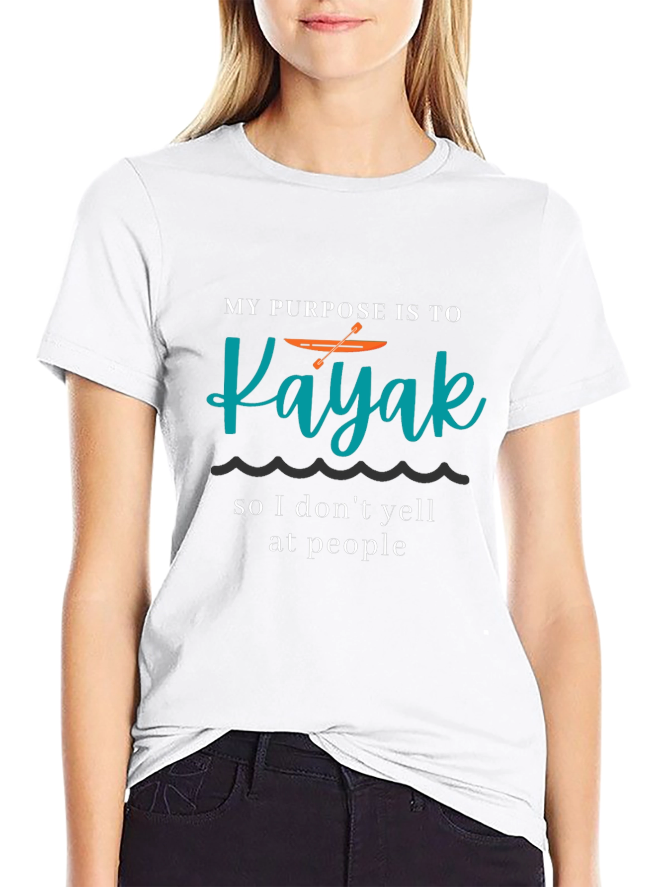 Black Kayaking Purpose T-Shirt - Funny Kayak Lover Tee view 9