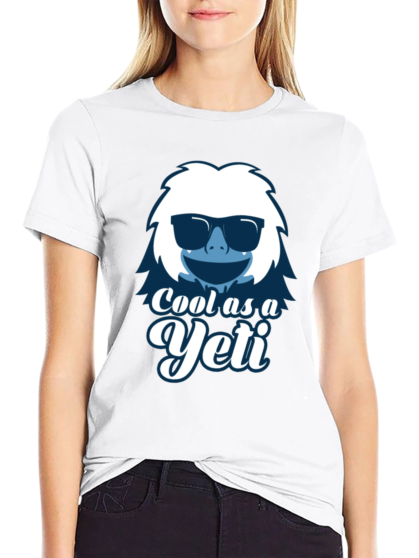 Black Cool as a Yeti Graphic T-Shirt view 9
