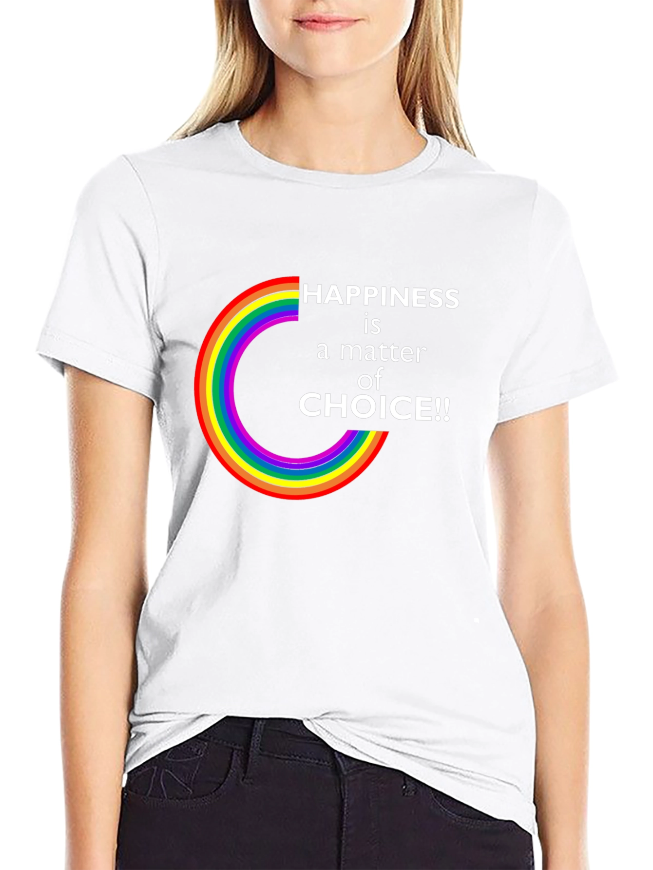 Black Happiness is a Choice LGBTQ Rainbow T-Shirt view 9