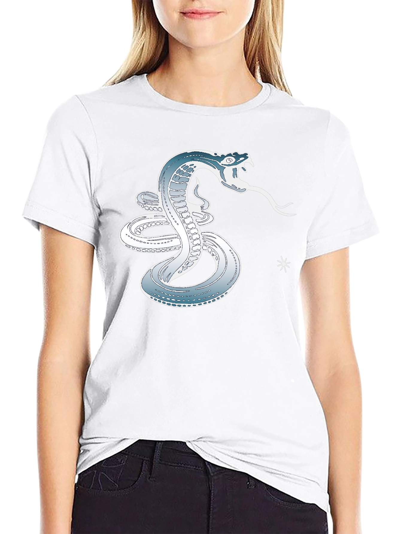 Black Serpent Strike Tee - Cool Snake Graphic T-Shirt view 9