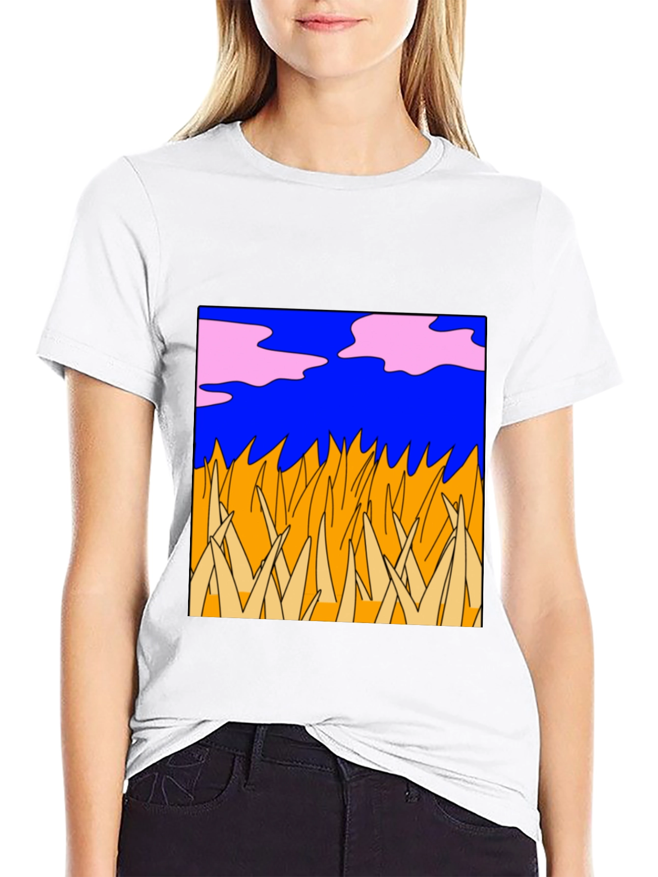 Black Abstract Nature Graphic Tee - Black view 9