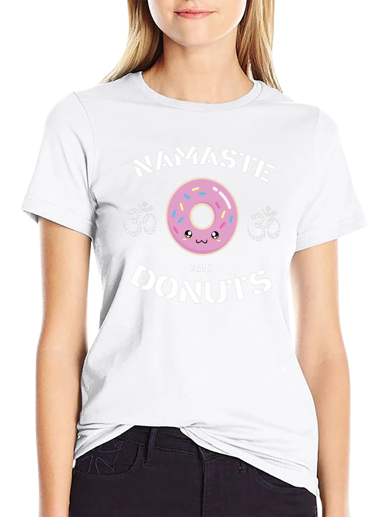 Black Namaste & Donuts Graphic T-Shirt view 9