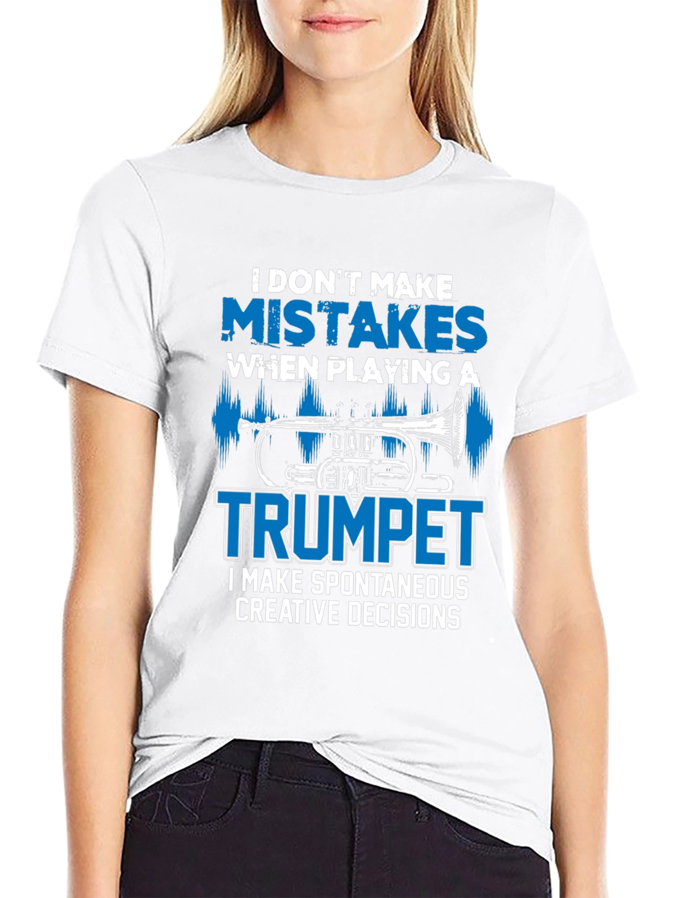 Black Funny Trumpet Player Graphic T-Shirt view 9