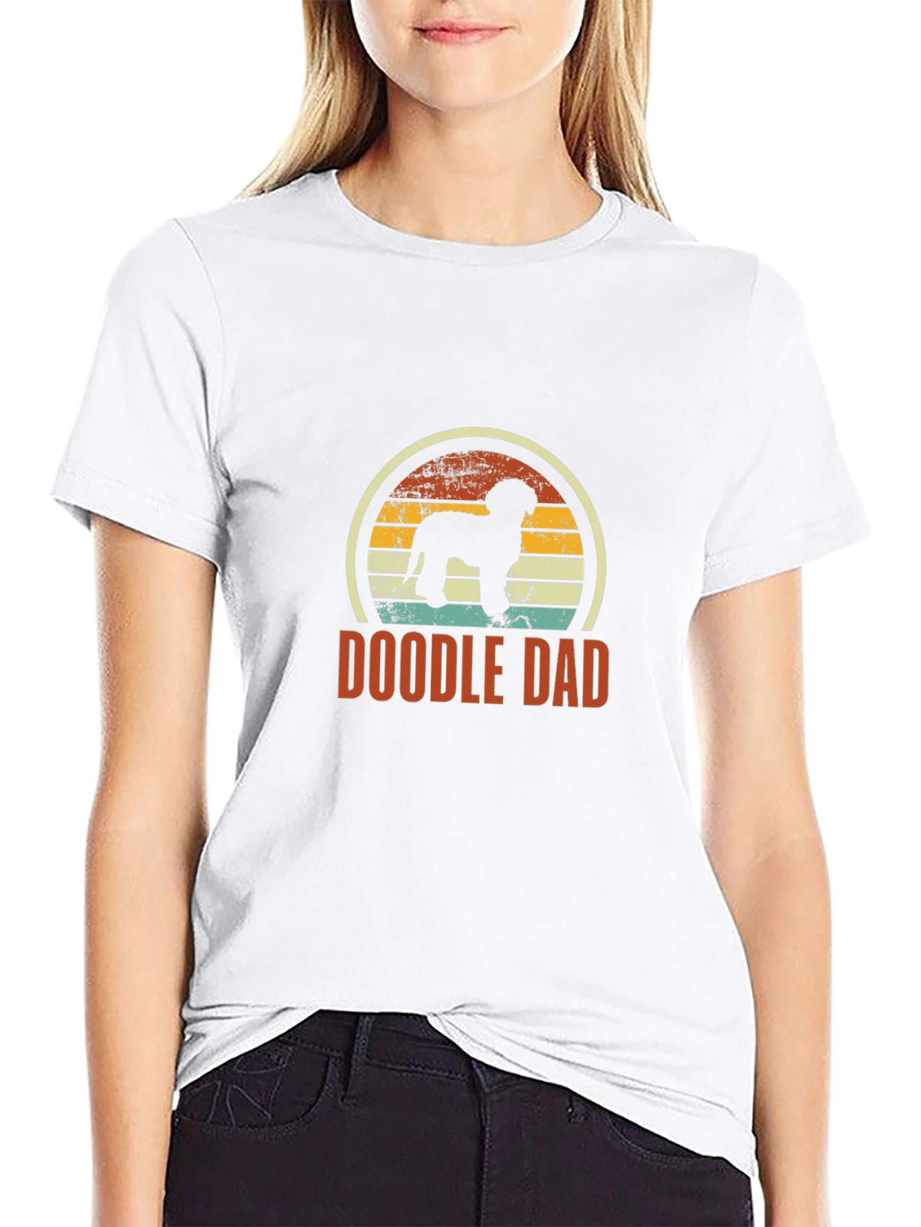 Black Doodle Dad T-Shirt - Retro Dog Lover Tee view 9
