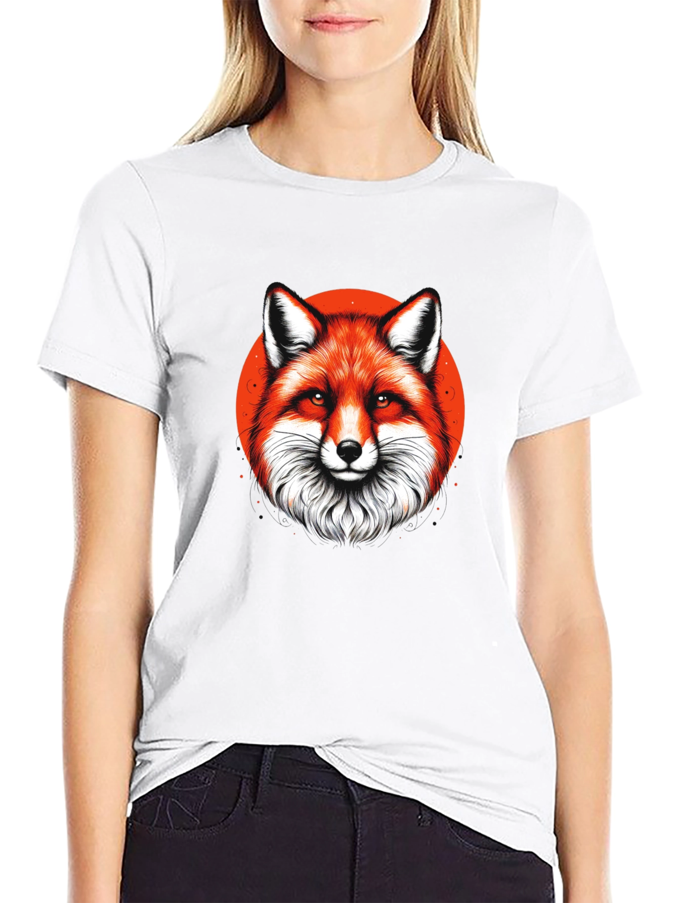Black Fox Graphic Black T-Shirt - Stylish Animal Tee view 9