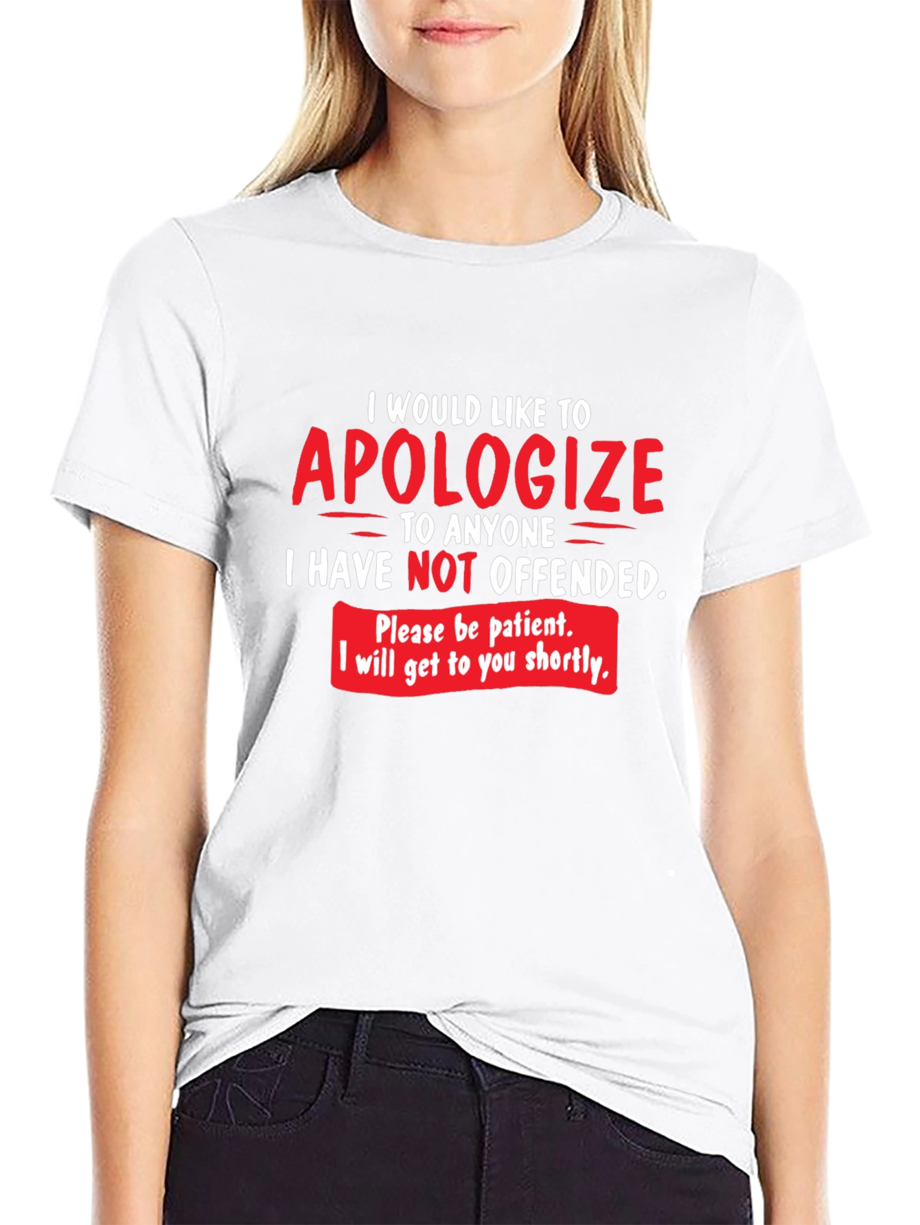 Black Apologize Offended Graphic T-Shirt view 9