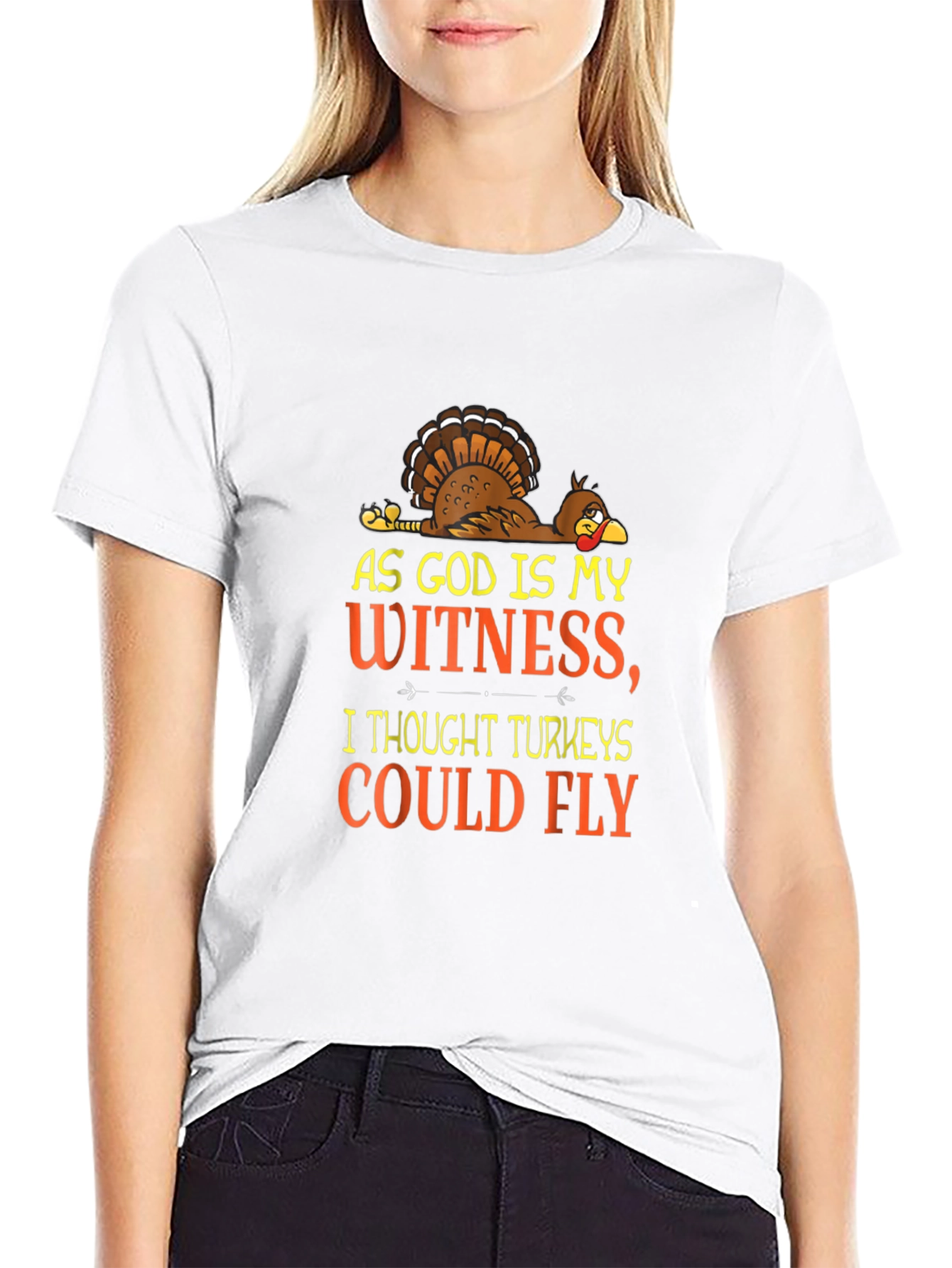 Black Funny Turkey T-Shirt: As God Is My Witness view 9