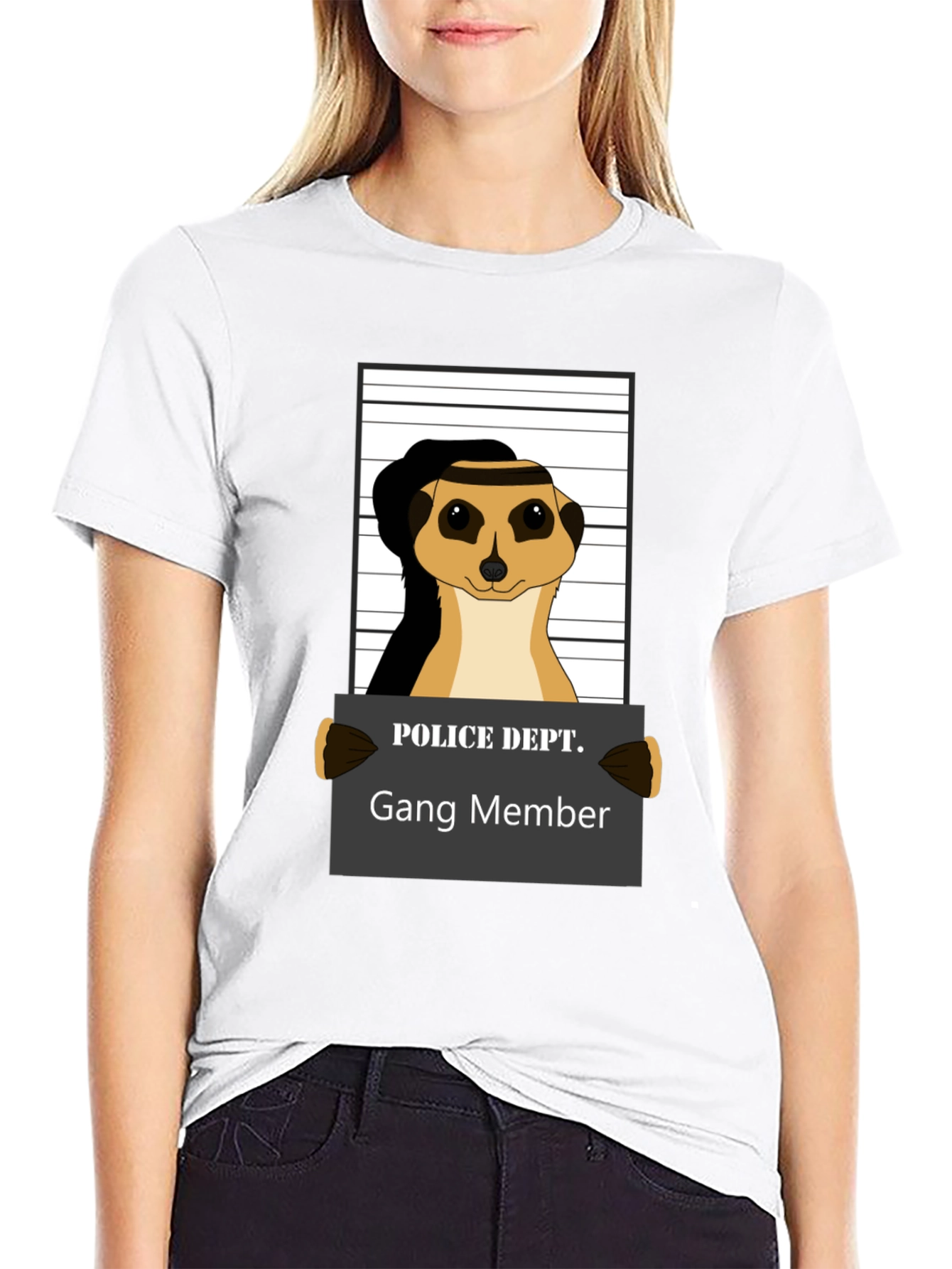 Black Gang Member Meerkat T-Shirt - Novelty Animal Tee view 9