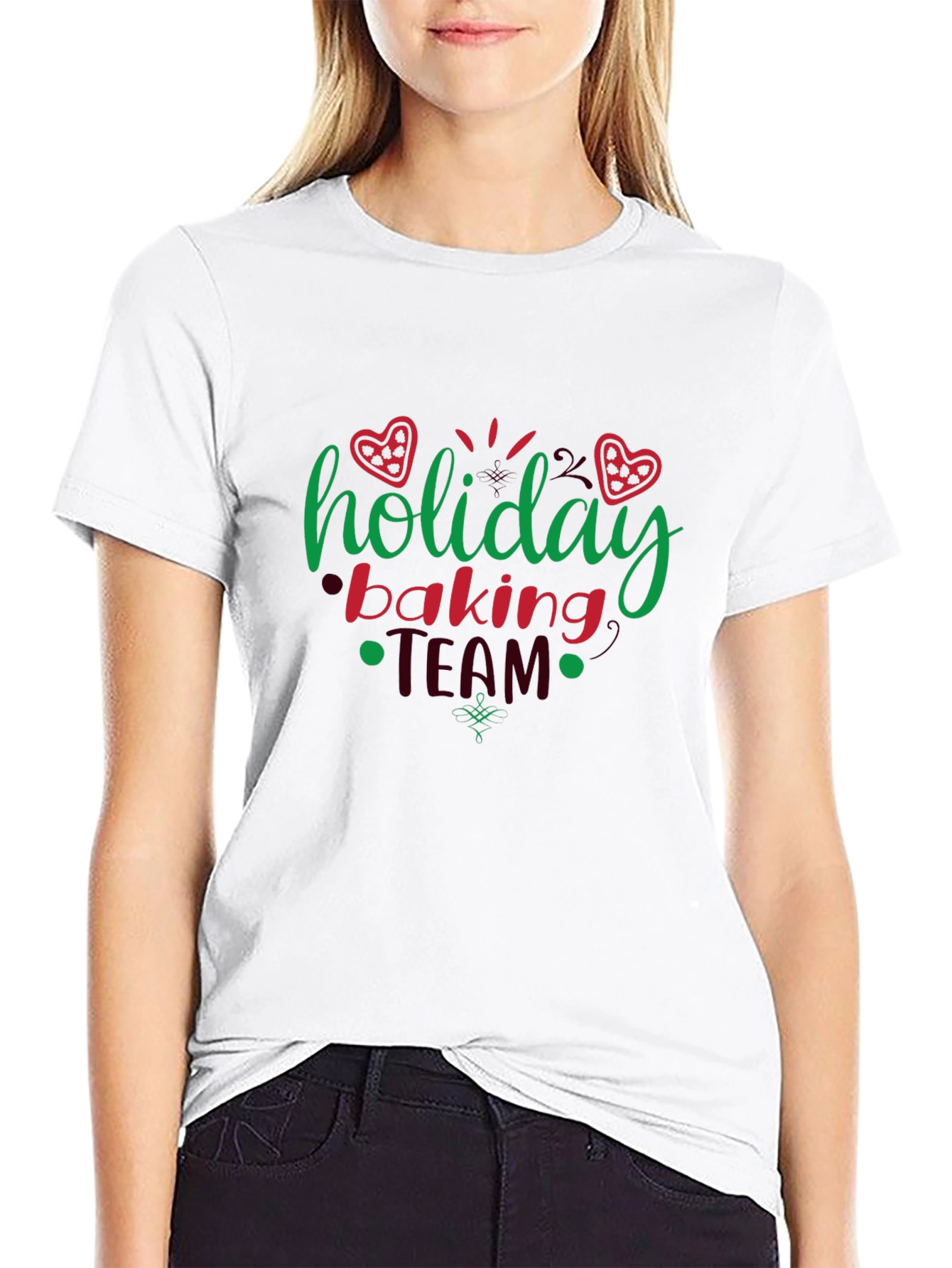 Black Holiday Baking Team Graphic T-Shirt view 9