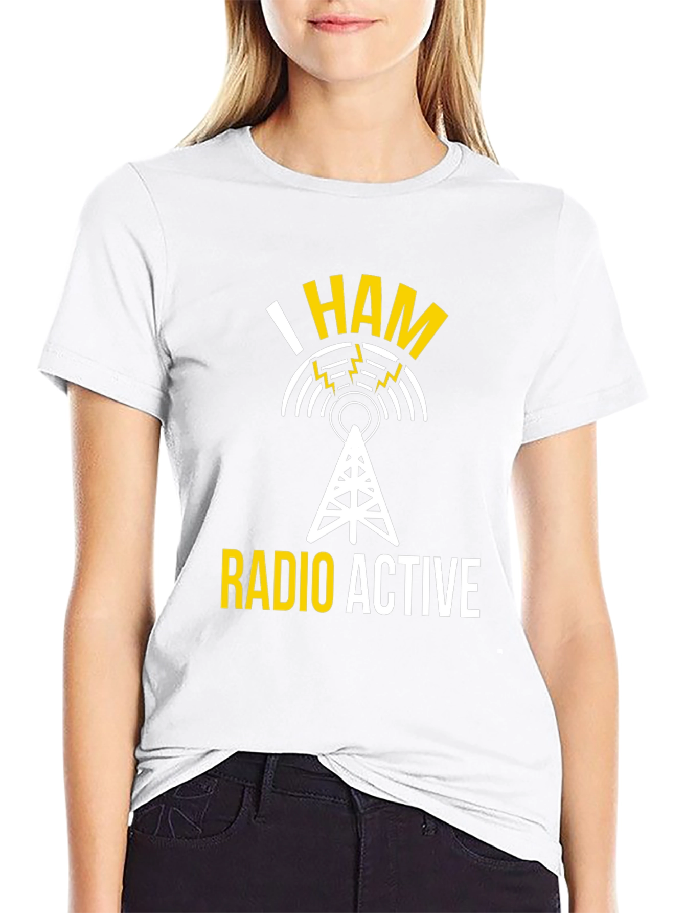 Black I HAM Radio Active T-Shirt view 9