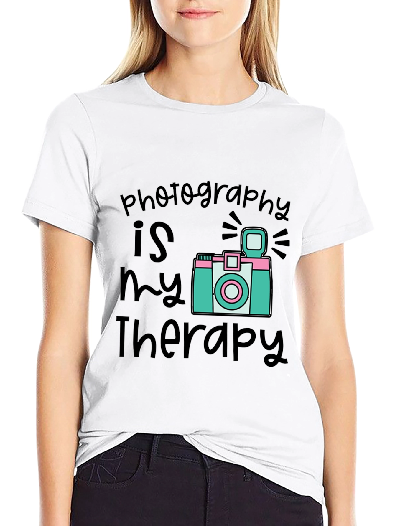 Black Photography is My Therapy Black T-Shirt view 9
