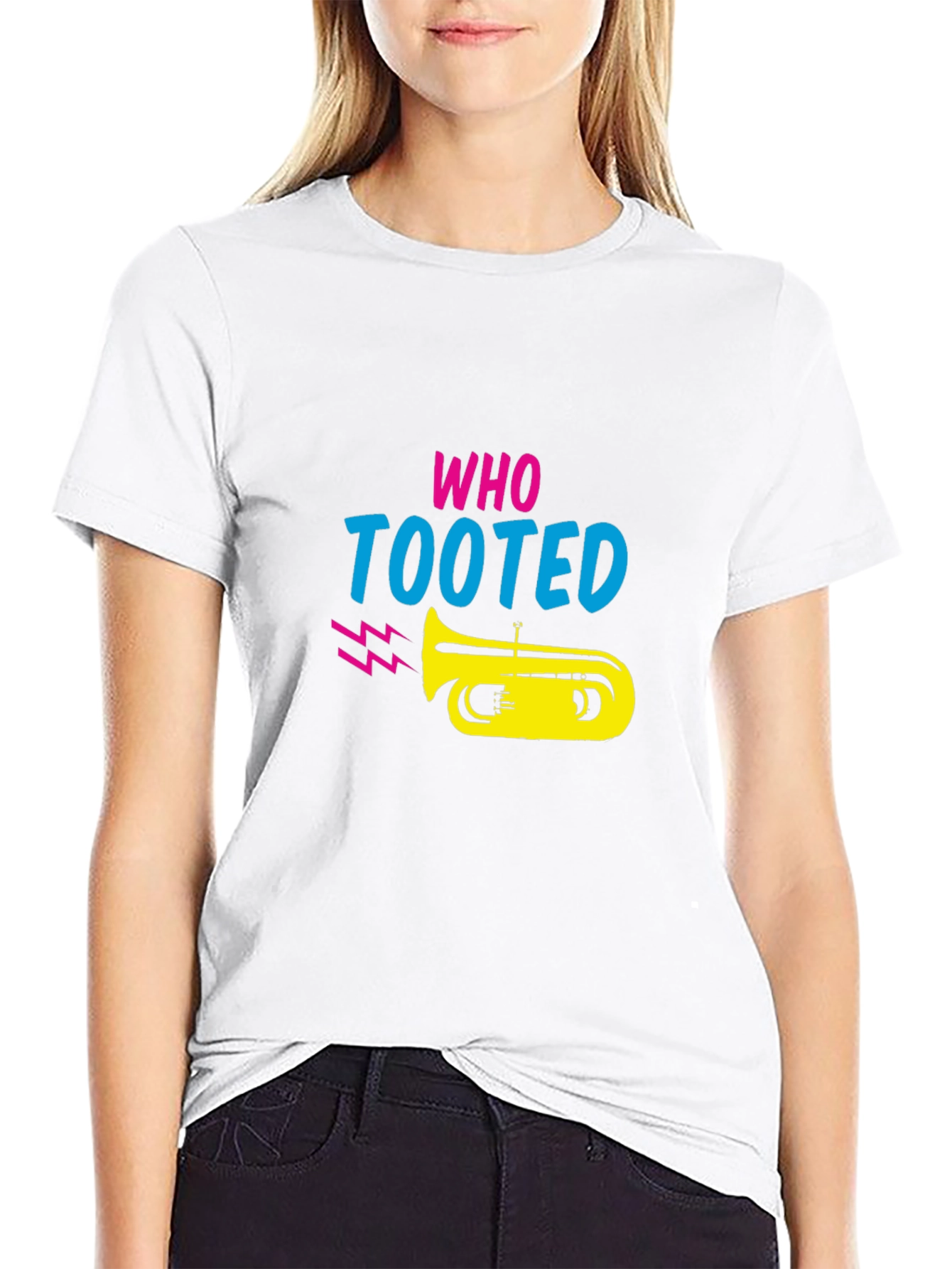 Black Who Tooted T-Shirt - Funny Music Graphic Tee view 9