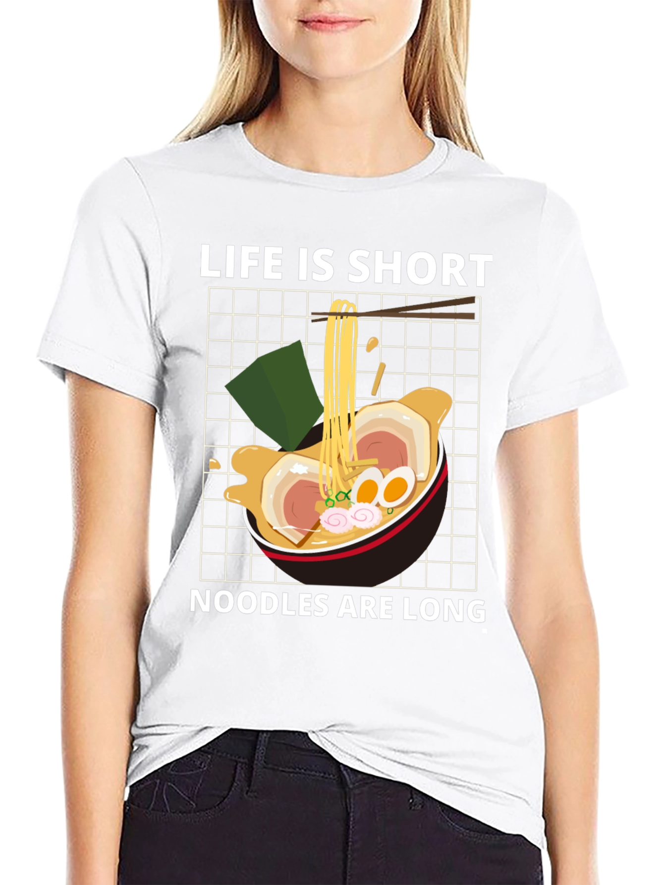 Black Ramen Lover Graphic Tee - Life is Short, Noodles are Long view 9