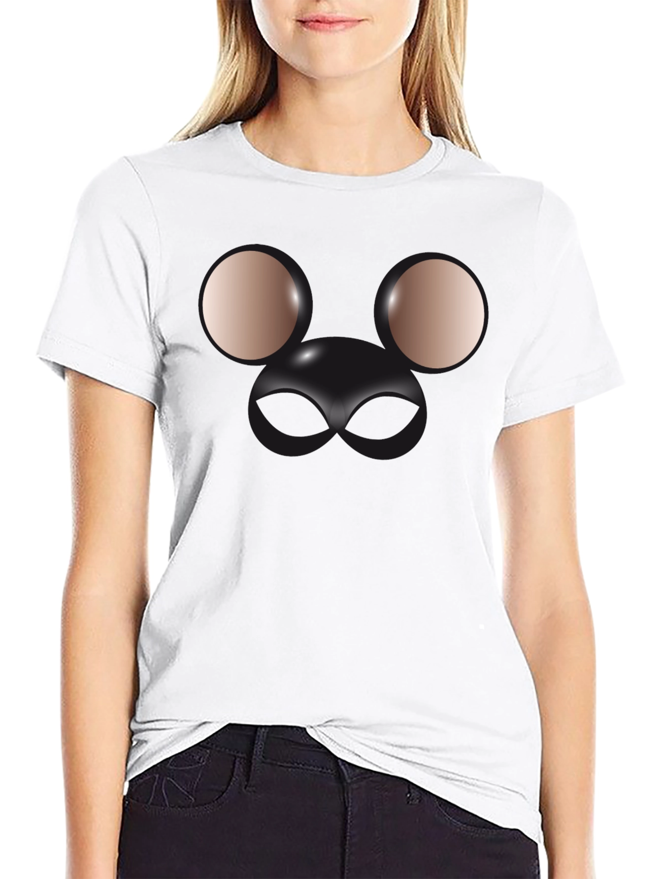 Black Funny Face T-Shirt - Unique Graphic Tee view 9