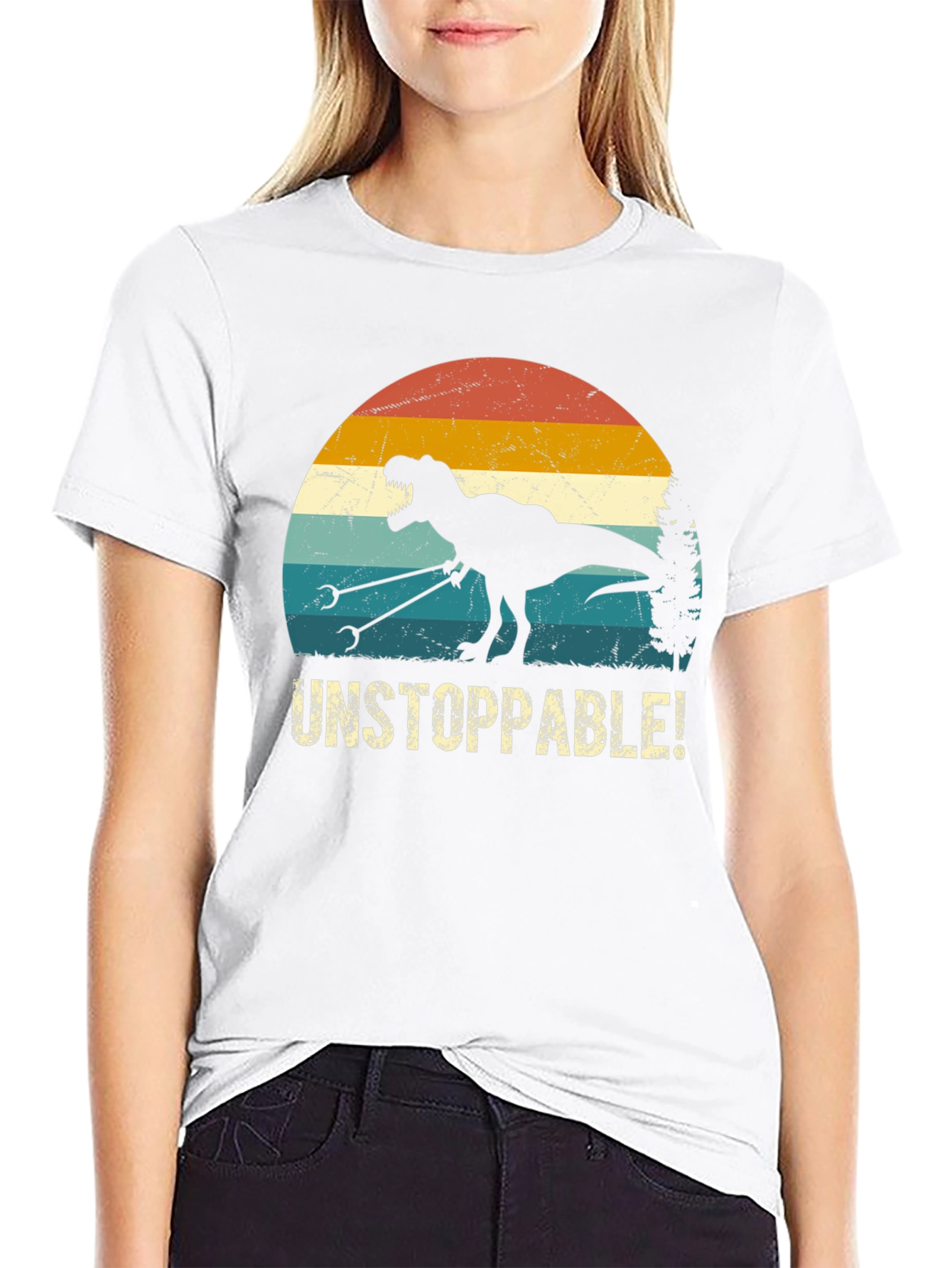Black Unstoppable Dino T-Shirt view 9