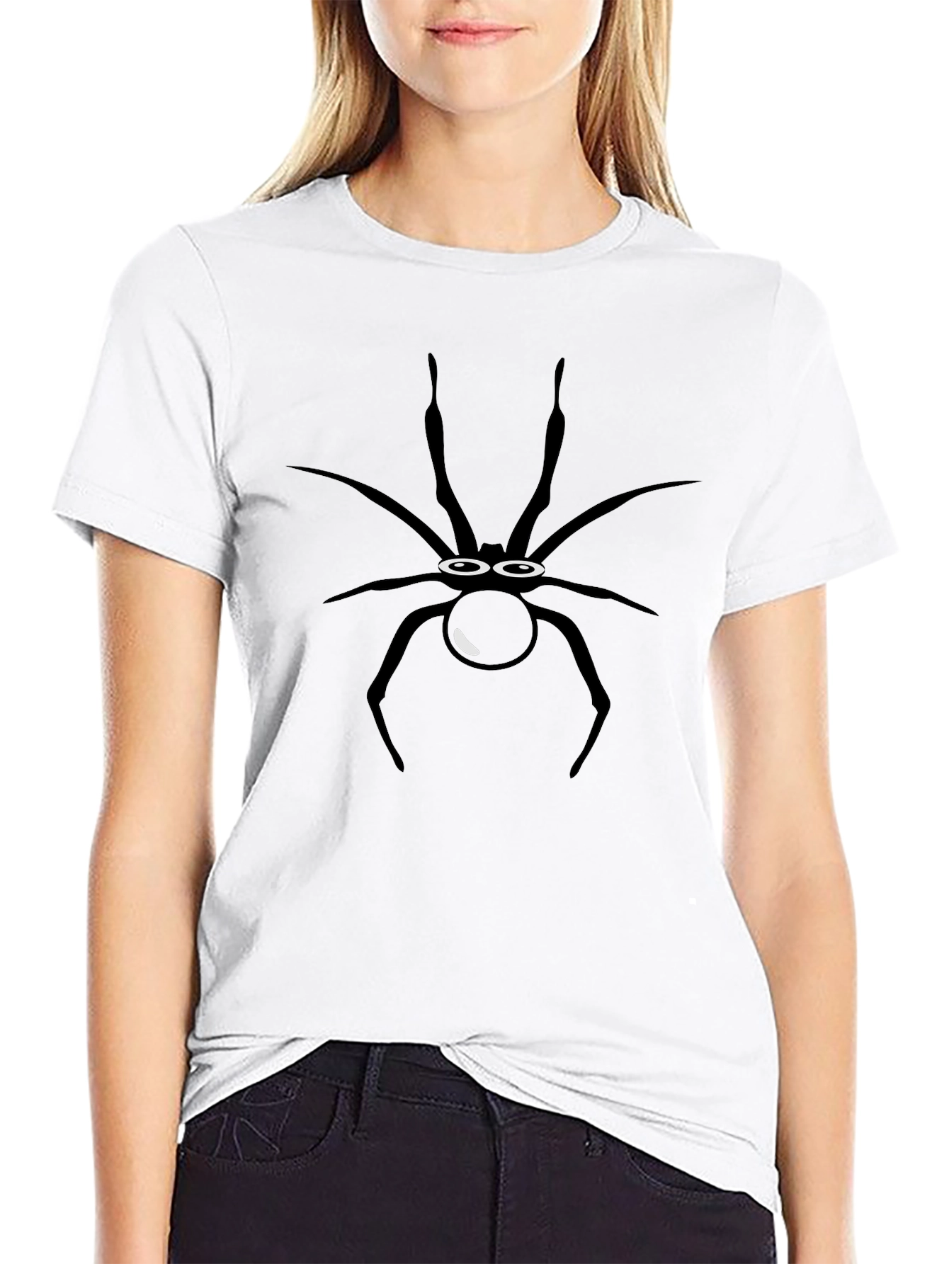 Black Fun Spider Graphic Tee - Black Cotton Shirt view 9