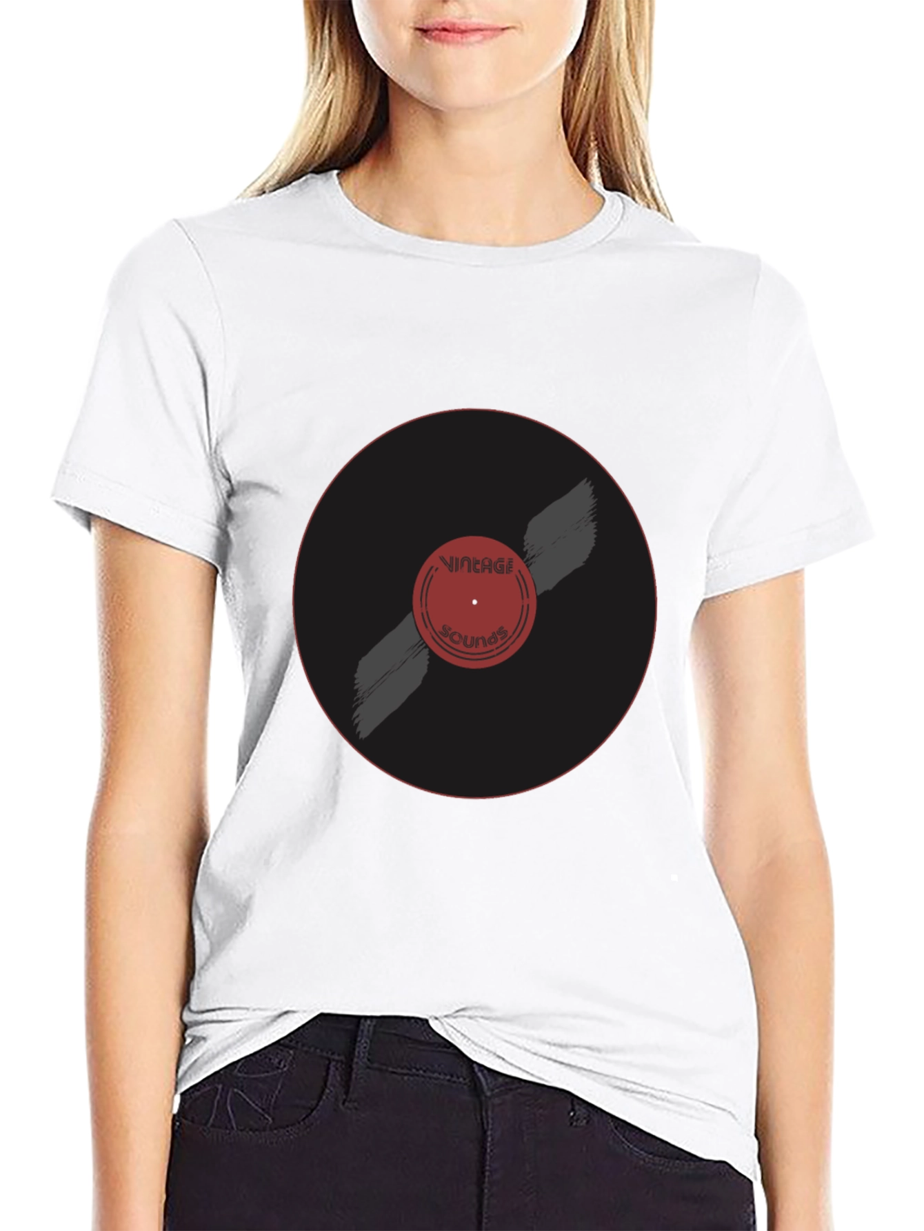 Black Vintage Sounds T-Shirt | Retro Music Tee view 9