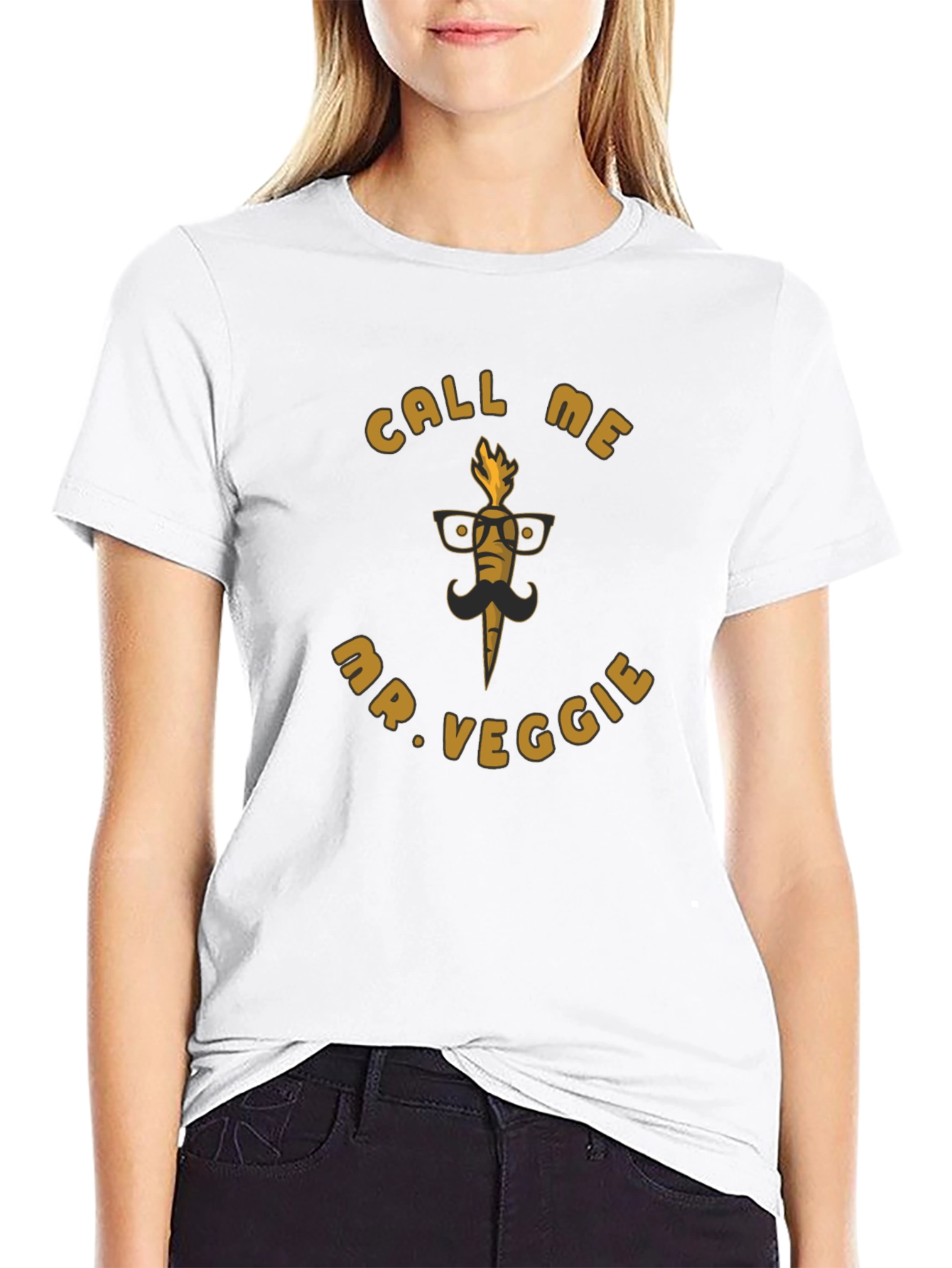 Black Call Me Mr. Veggie Graphic T-Shirt view 9