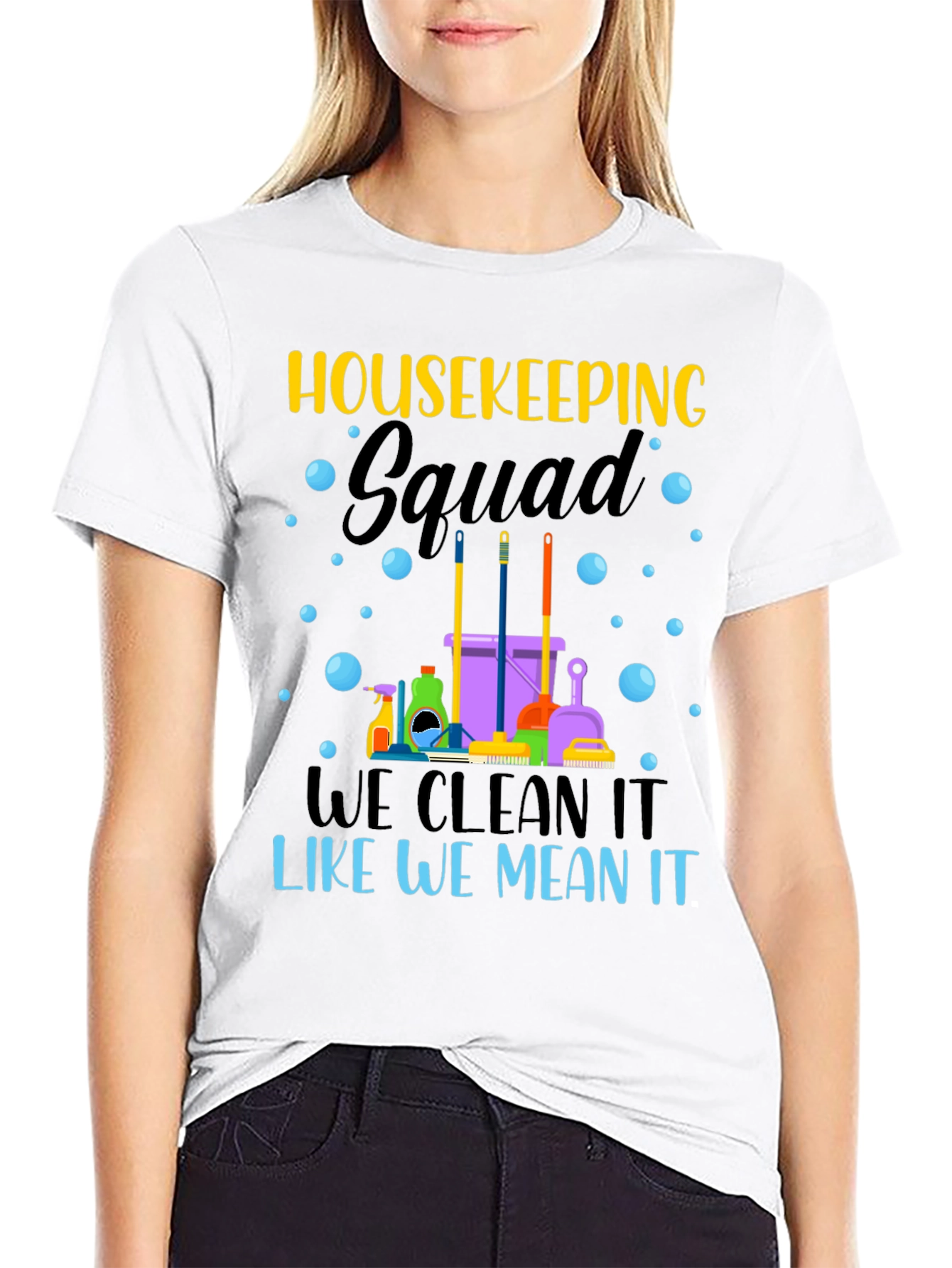Black Housekeeping Squad Graphic Tee view 9
