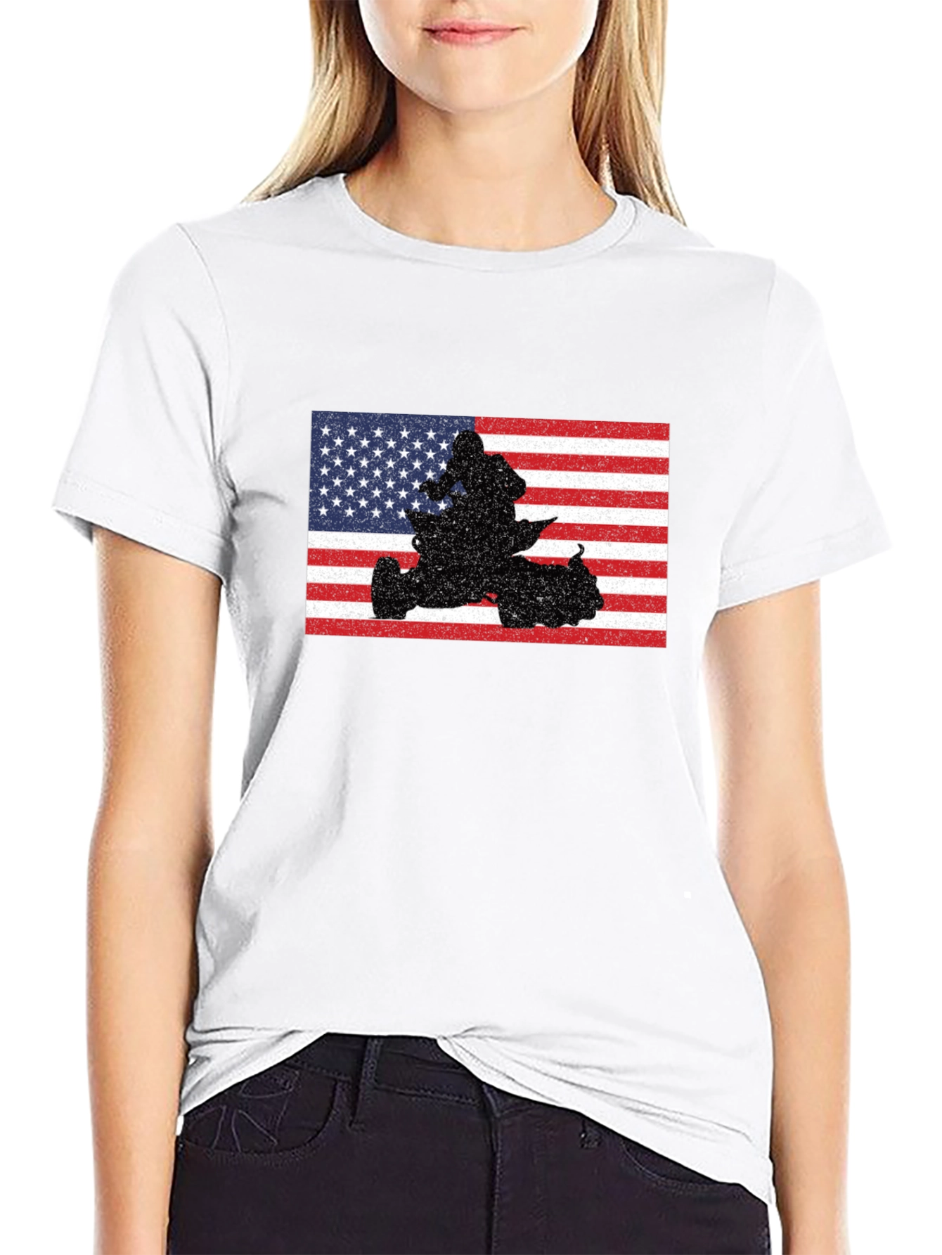 American Flag ATV Rider Graphic T-Shirt - 9