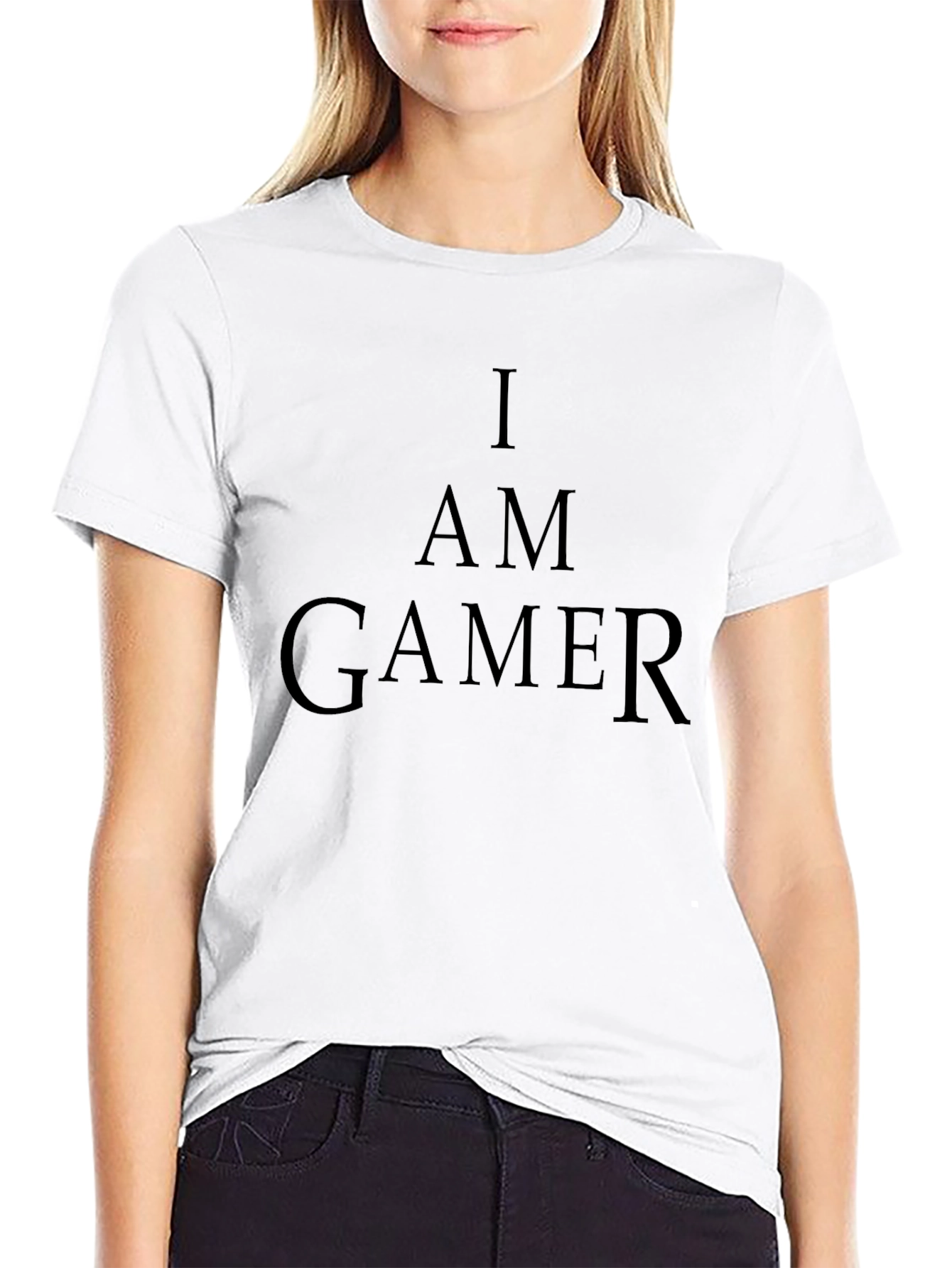 Black I am Gamer Black Crew Neck T-Shirt view 9