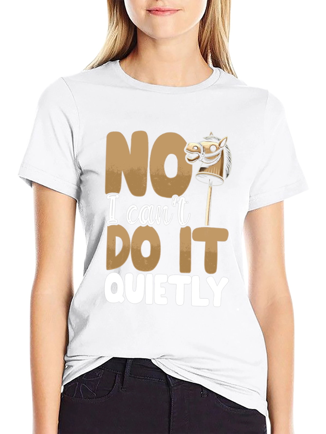 Black Funny "NO I Can't DO IT QUIETLY" T-Shirt view 9