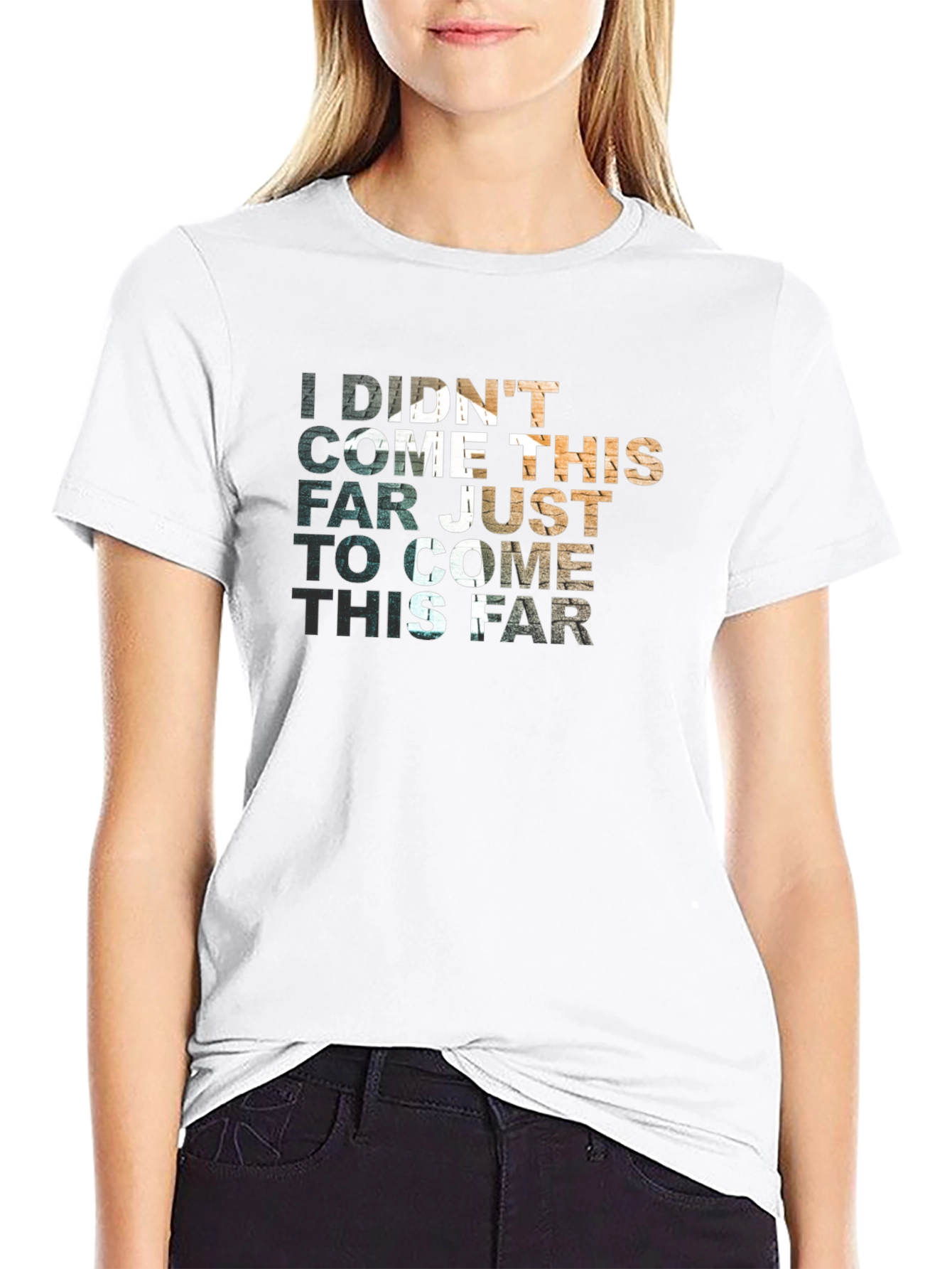 Black Motivational Graphic T-Shirt - 'Didn't Come This Far' view 9