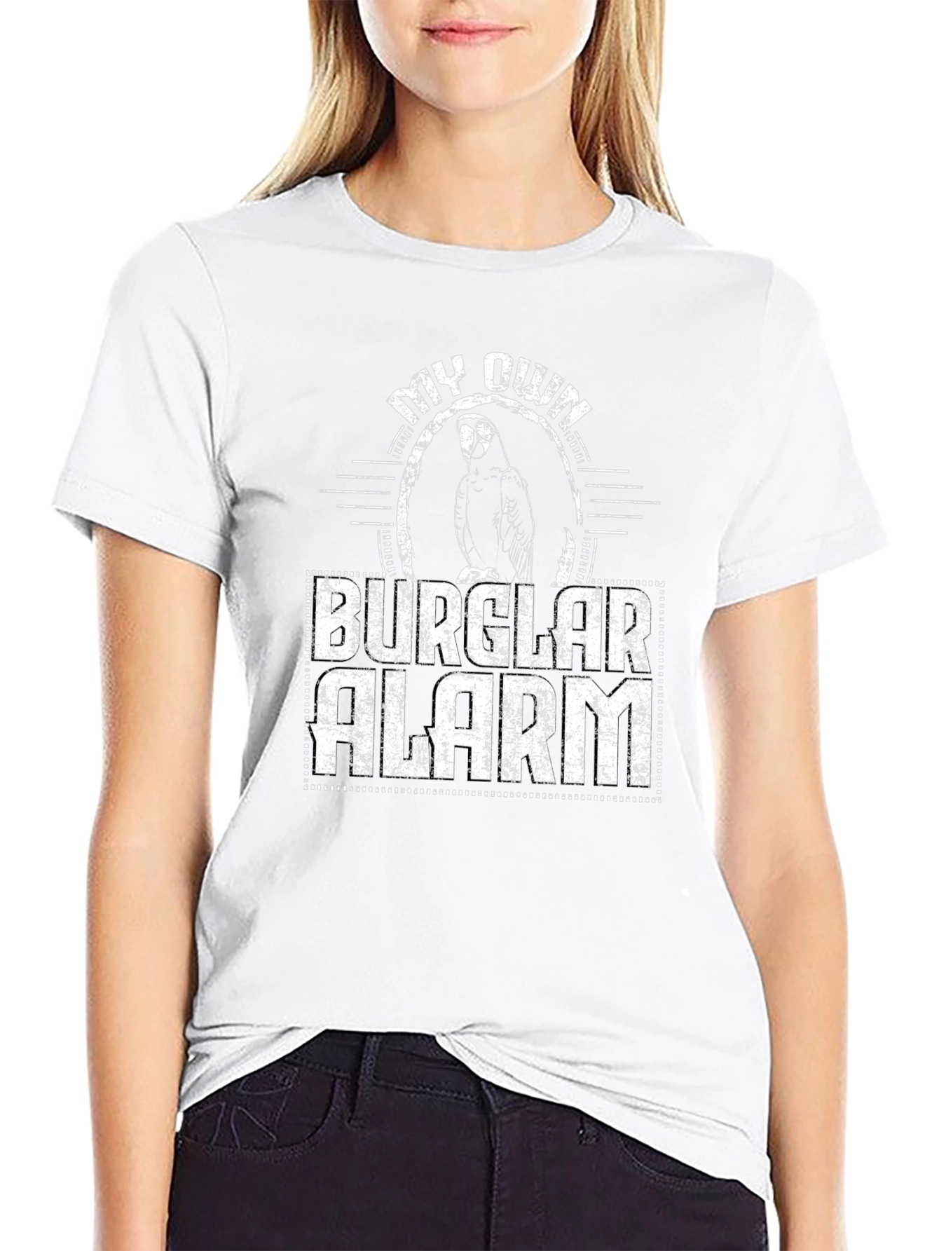 Black My Own Burglar Alarm Parrot T-Shirt view 9