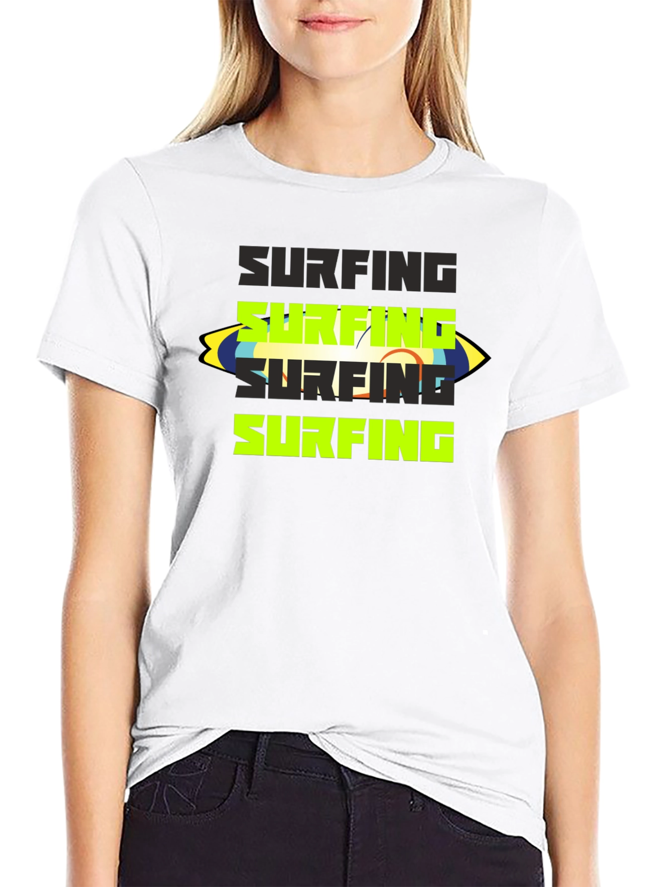 Black Surfing Graphic Tee - Black view 9